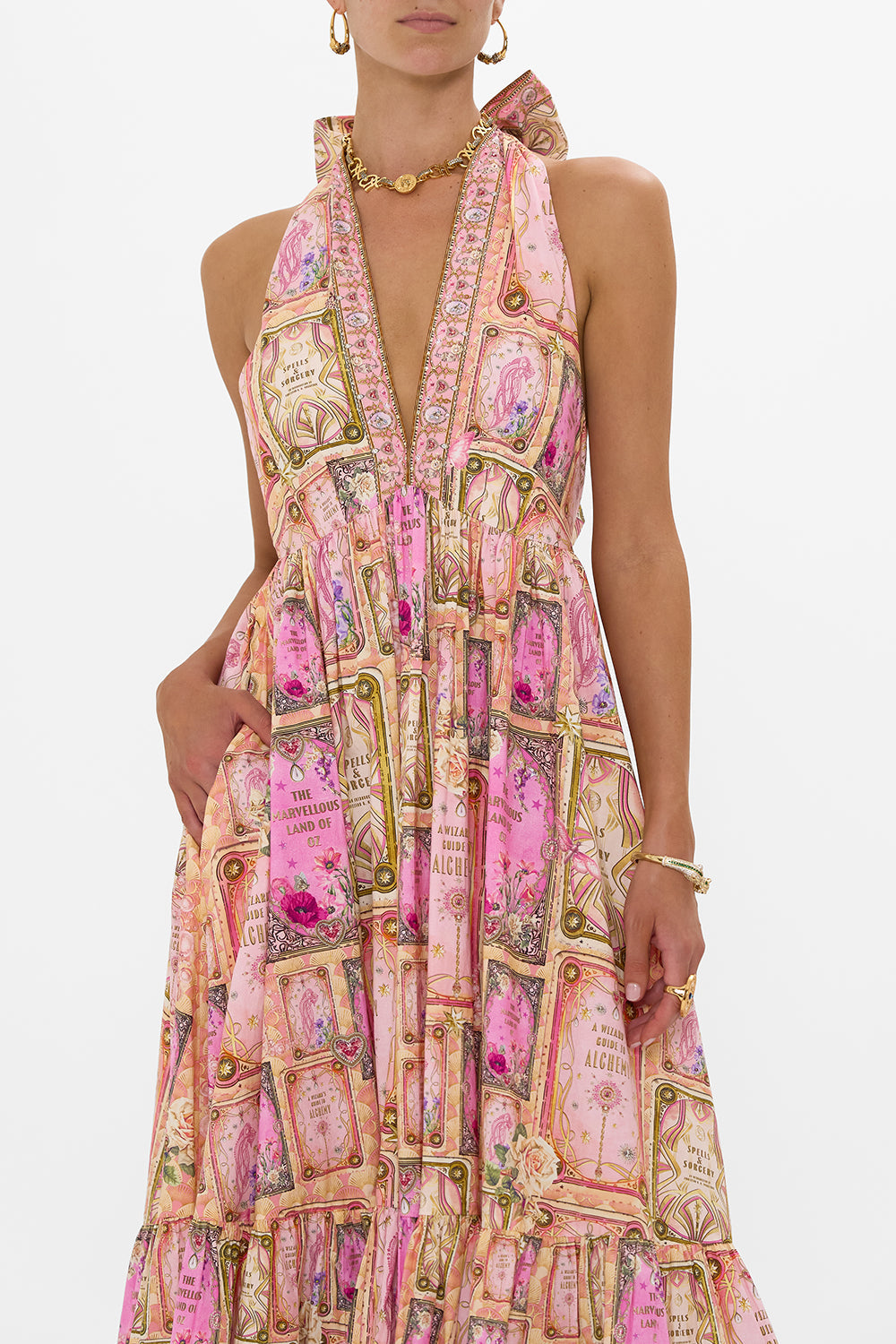 RUFFLE HEM HALTER DRESS TOTALLY OZMOPOLITAN