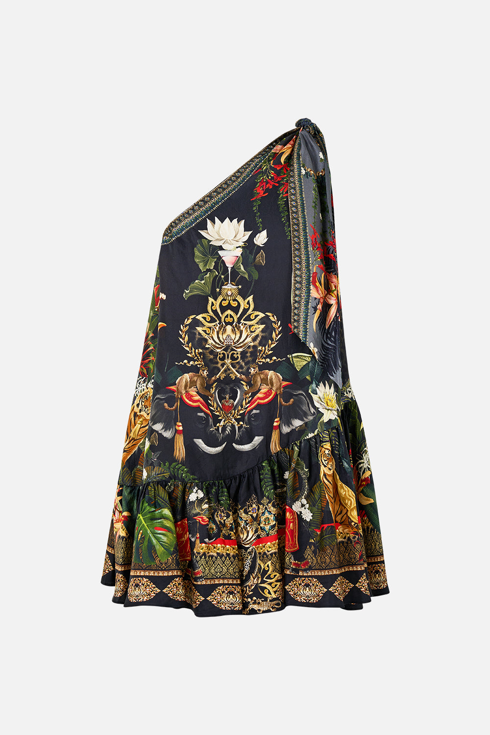 TIE ONE SHOULDER SHORT DRESS READY FOR MY WELCOME DRINK