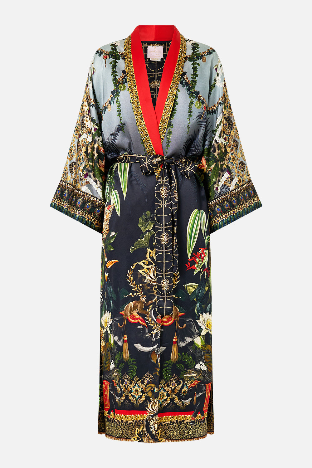 LONG ROBE WITH NARROW COLLAR READY FOR MY WELCOME DRINK