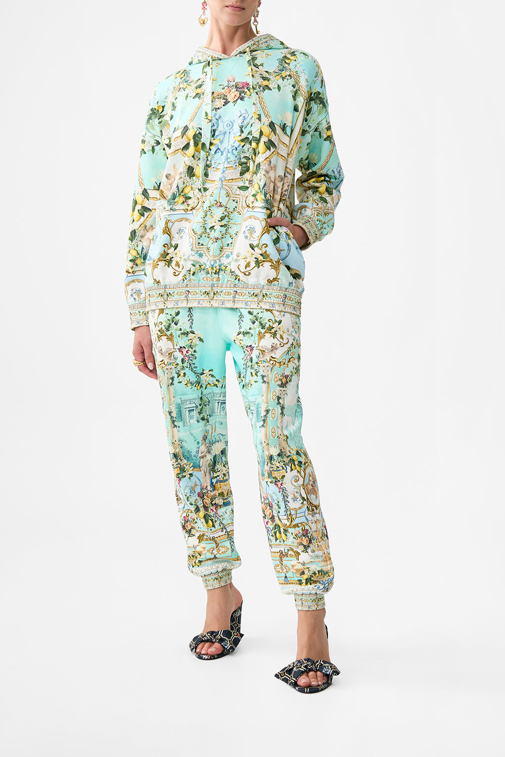 JERSEY TRACK PANT WITH SILK DETAILS VENUS ON A VESPA