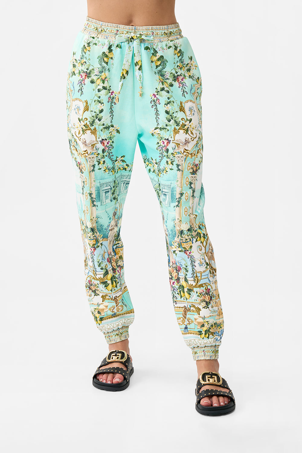 JERSEY TRACK PANT WITH SILK DETAILS VENUS ON A VESPA