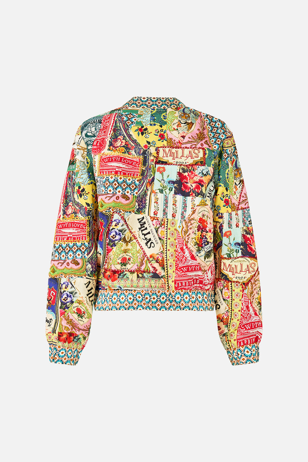 The CAMILLA BOMBER JACKET SOAP OPERA in our  print.