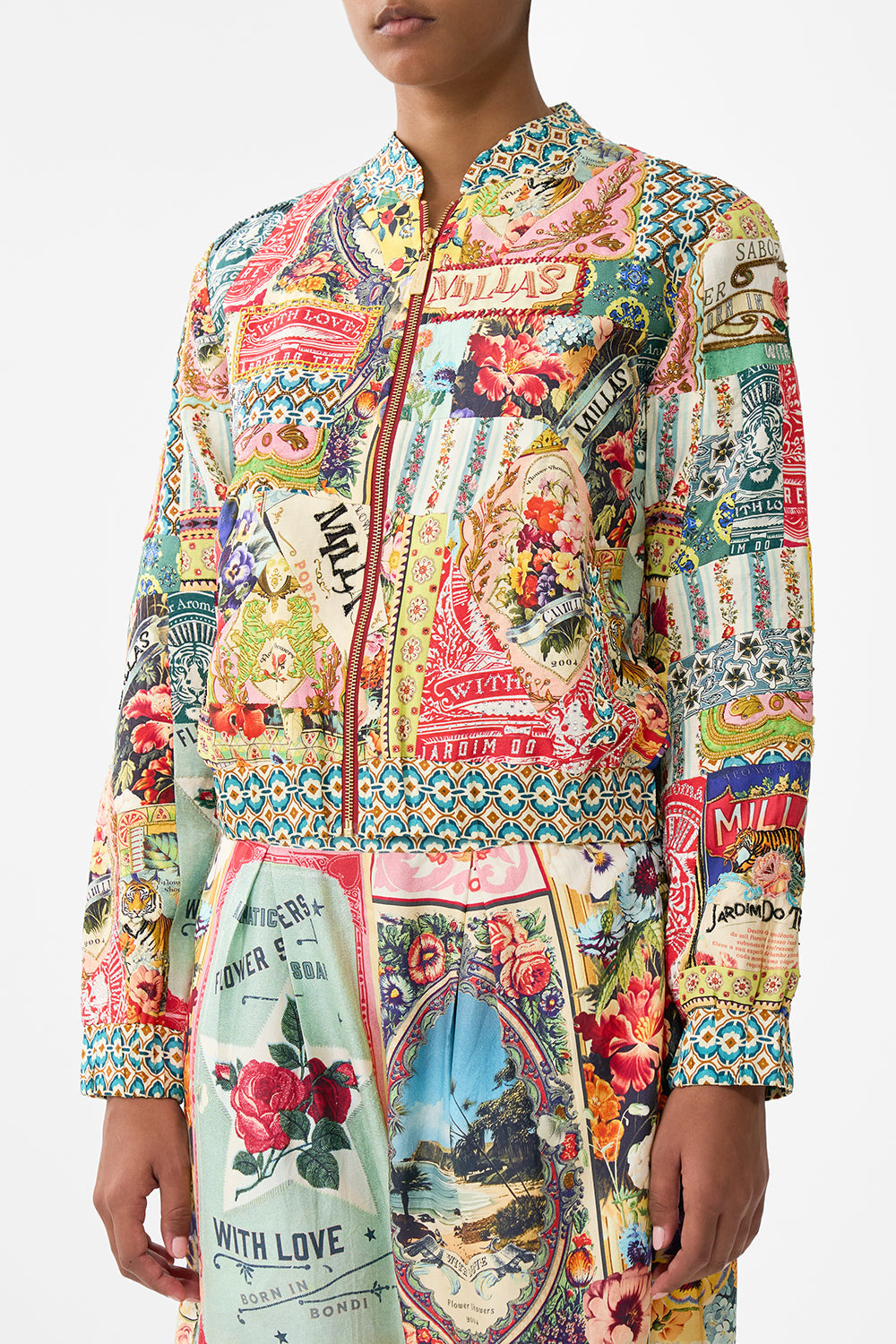The CAMILLA BOMBER JACKET SOAP OPERA in our  print.