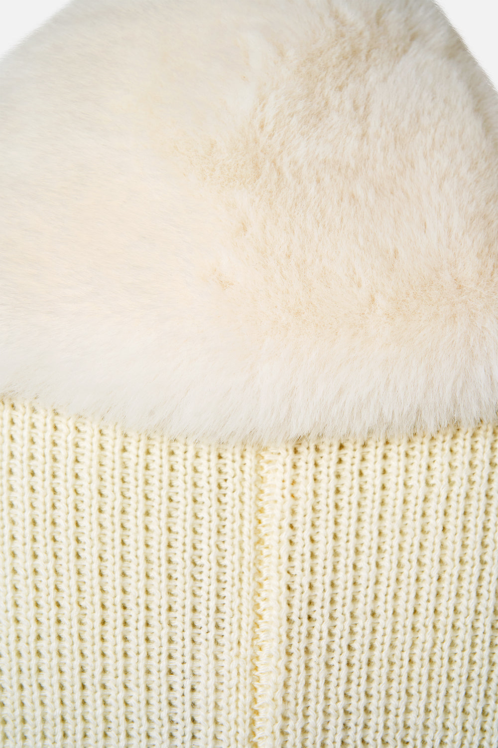 The CAMILLA KNIT RELAXED LAYER WITH FAUX FUR MARBLE HEAVEN in our  print.