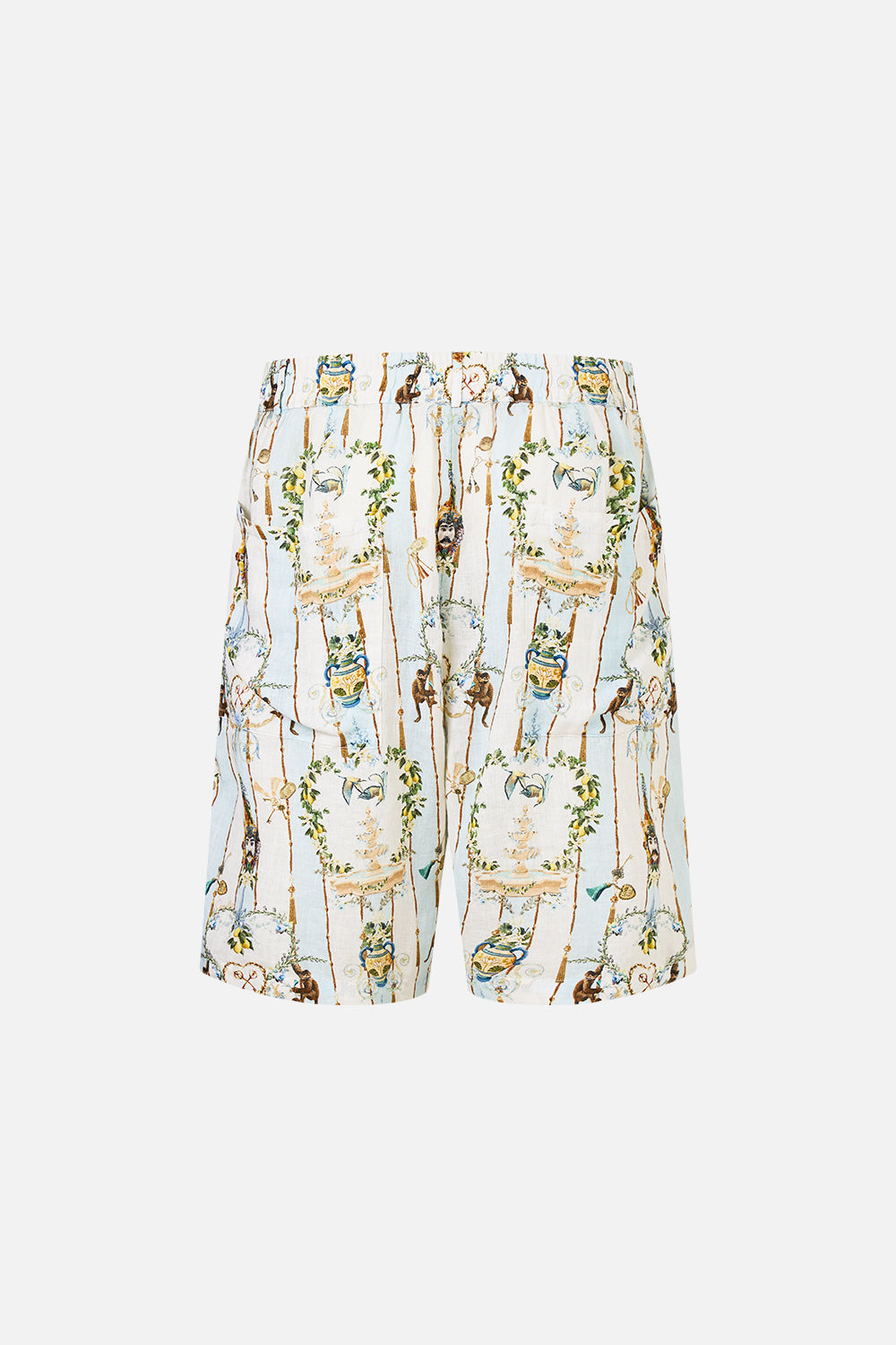 The CAMILLA MID LENGTH WALK SHORT VENUS ON A VESPA in our  print.