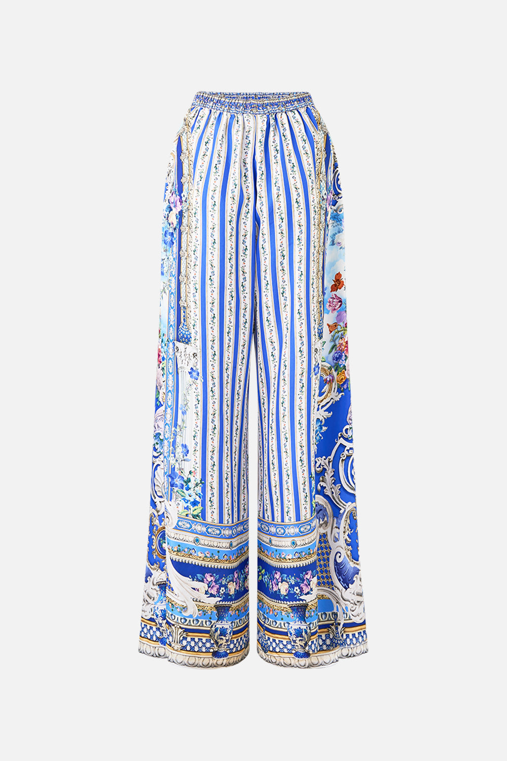 The CAMILLA WIDE LEG TROUSER WITH FRONT POCKETS OTTOMAN OPULENCE in our  print.