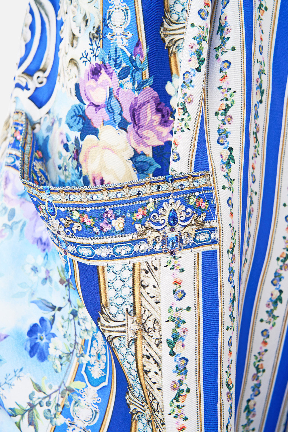 The CAMILLA WIDE LEG TROUSER WITH FRONT POCKETS OTTOMAN OPULENCE in our  print.