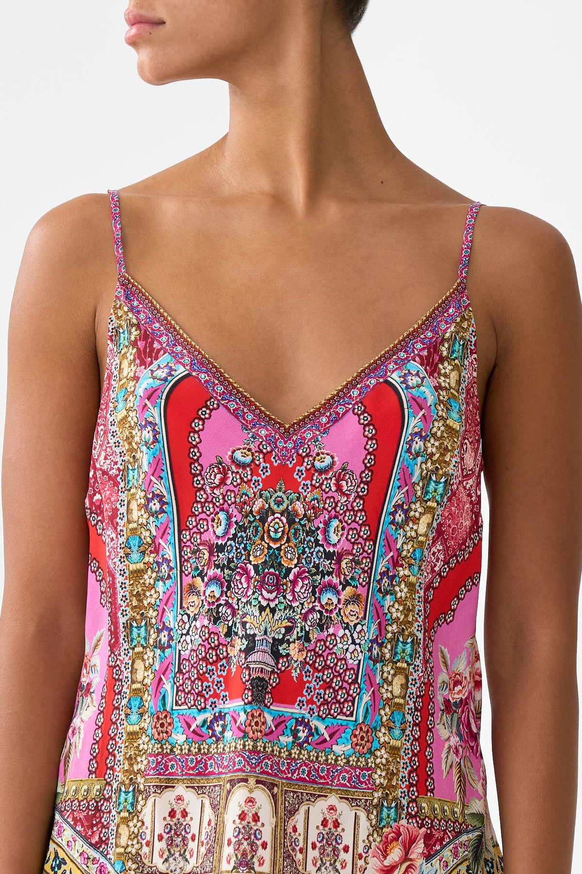 V-NECK BIAS CAMI HEIRLOOM EMPIRE