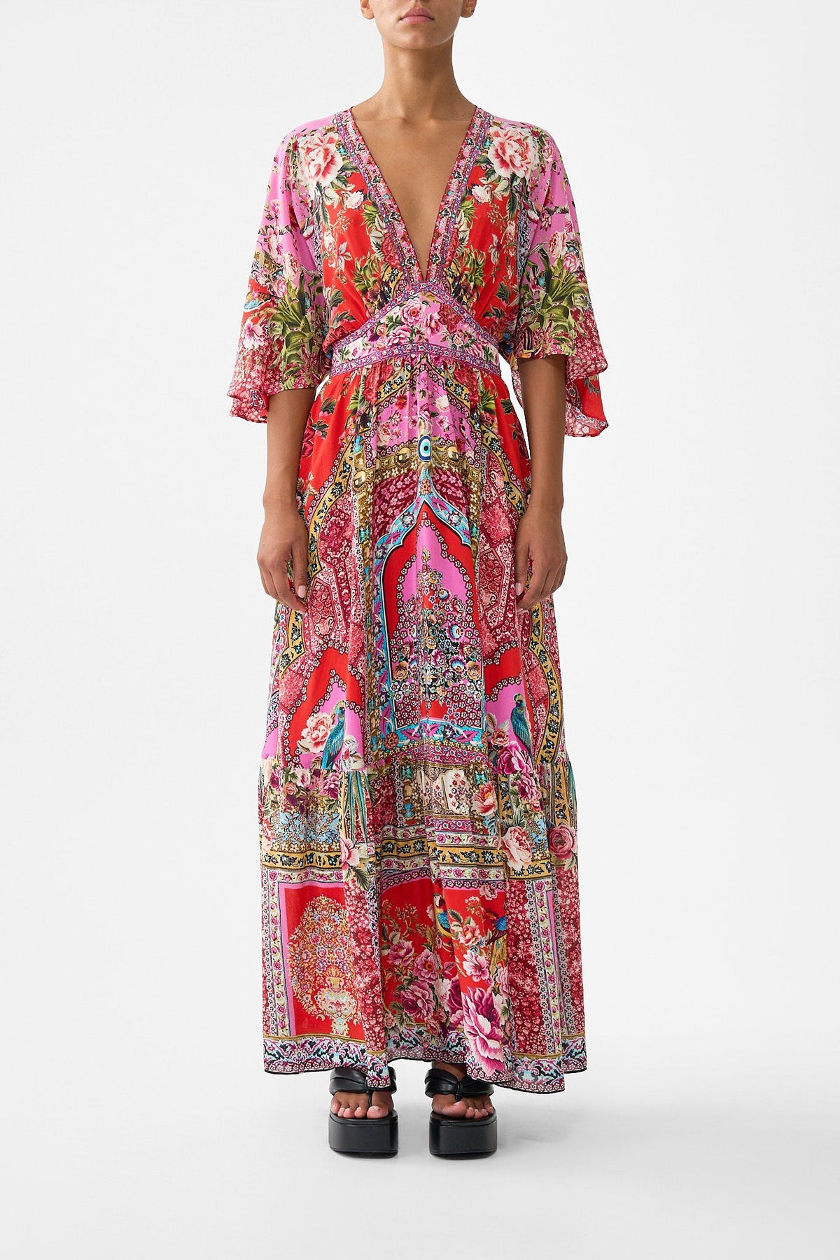 WAISTED DRESS WITH HEM RUFFLE HEIRLOOM EMPIRE