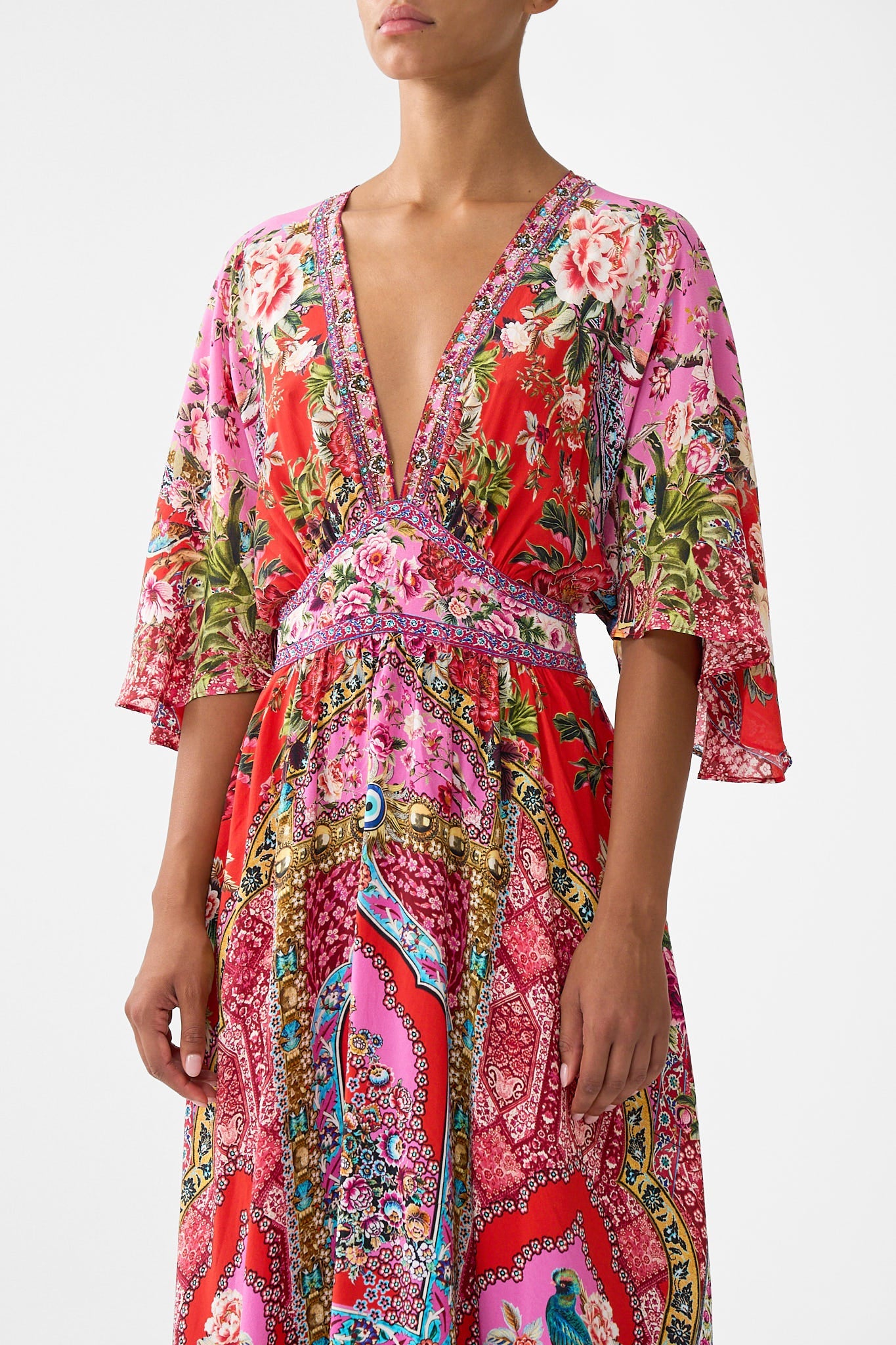 WAISTED DRESS WITH HEM RUFFLE HEIRLOOM EMPIRE