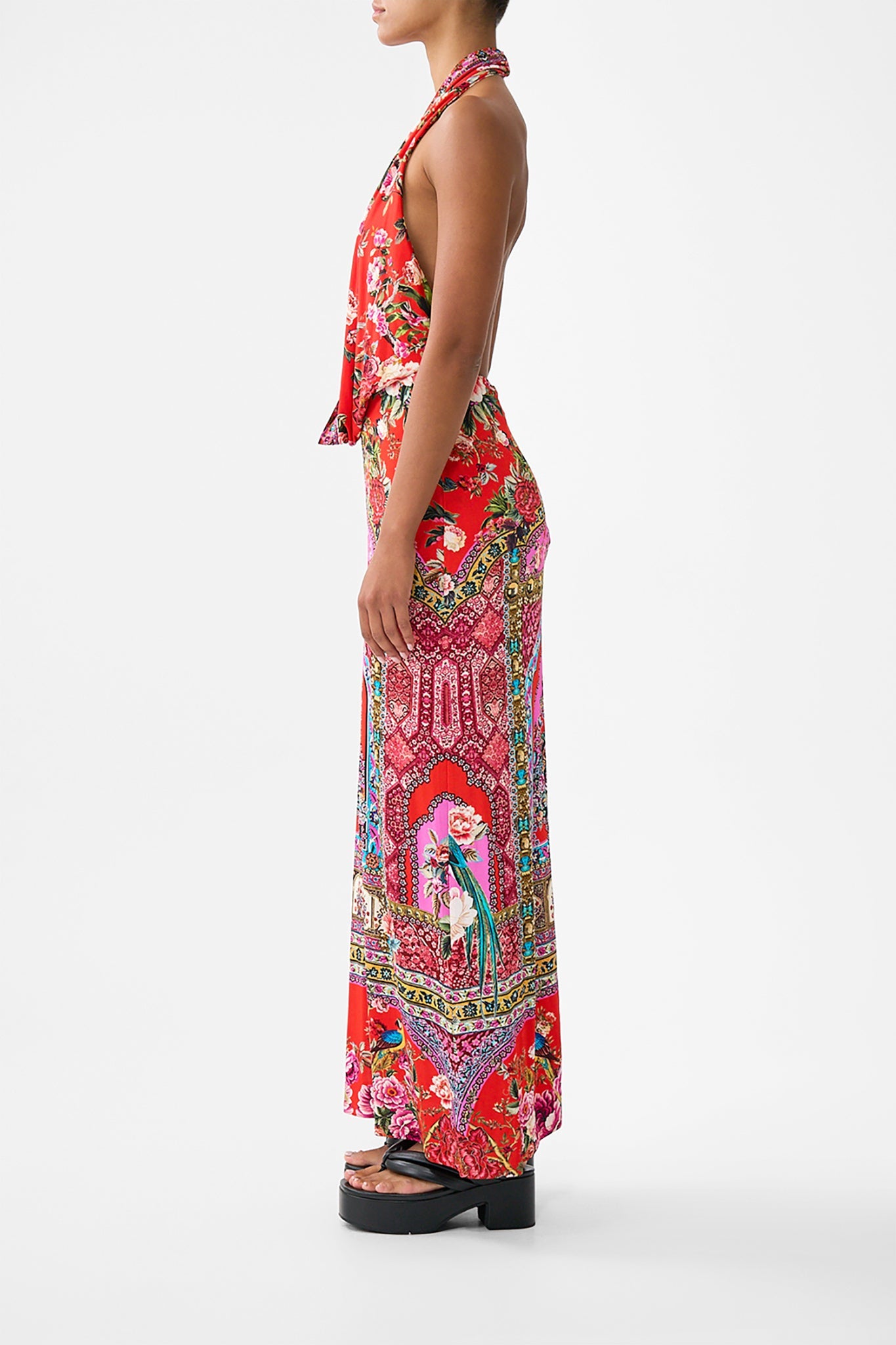 DEEP COWL PLUNGE DRESS HEIRLOOM EMPIRE