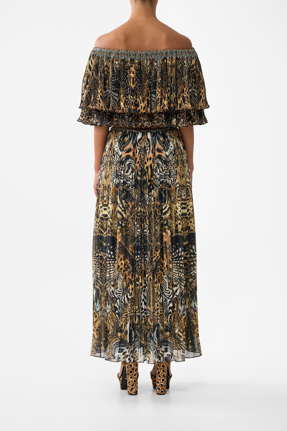 PLEATED MIDI SKIRT FELINE FOLKLORE