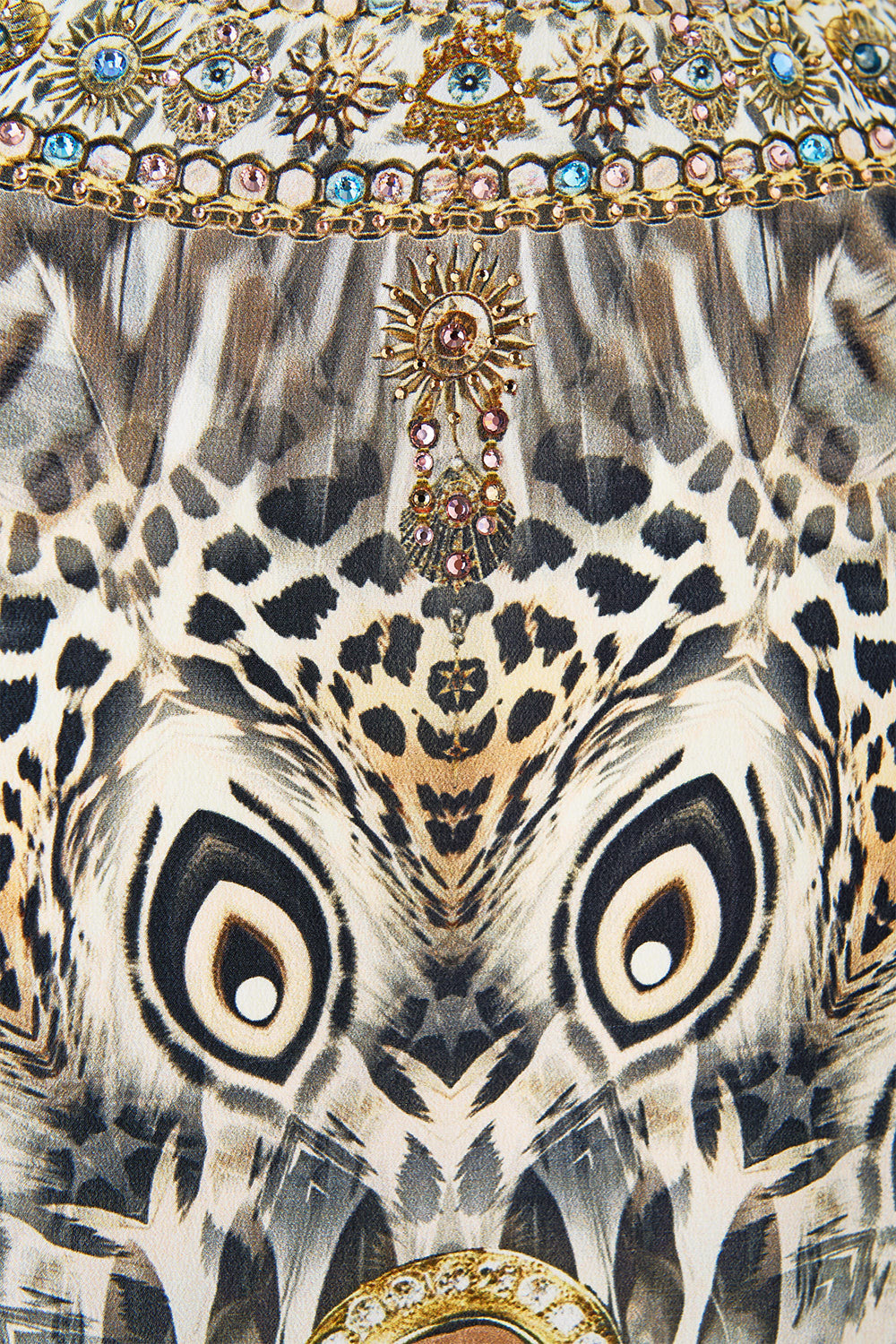 The CAMILLA SCOOP BACK HEM DRESS LADY LIONHEART in our  print.