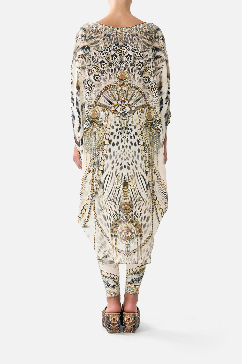 The CAMILLA SCOOP BACK HEM DRESS LADY LIONHEART in our  print.