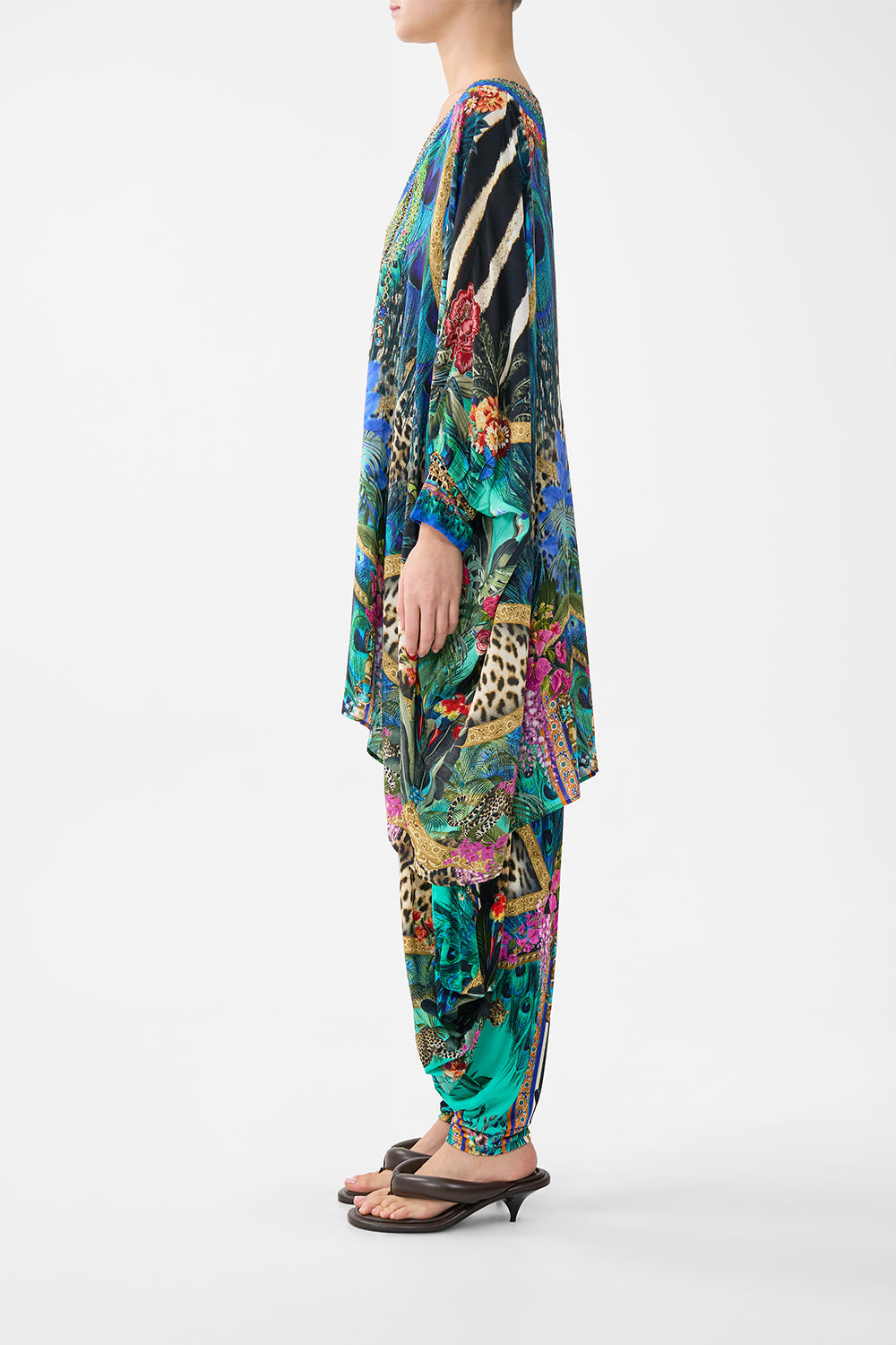The CAMILLA short kaftan with cuff from our print animal alchemy