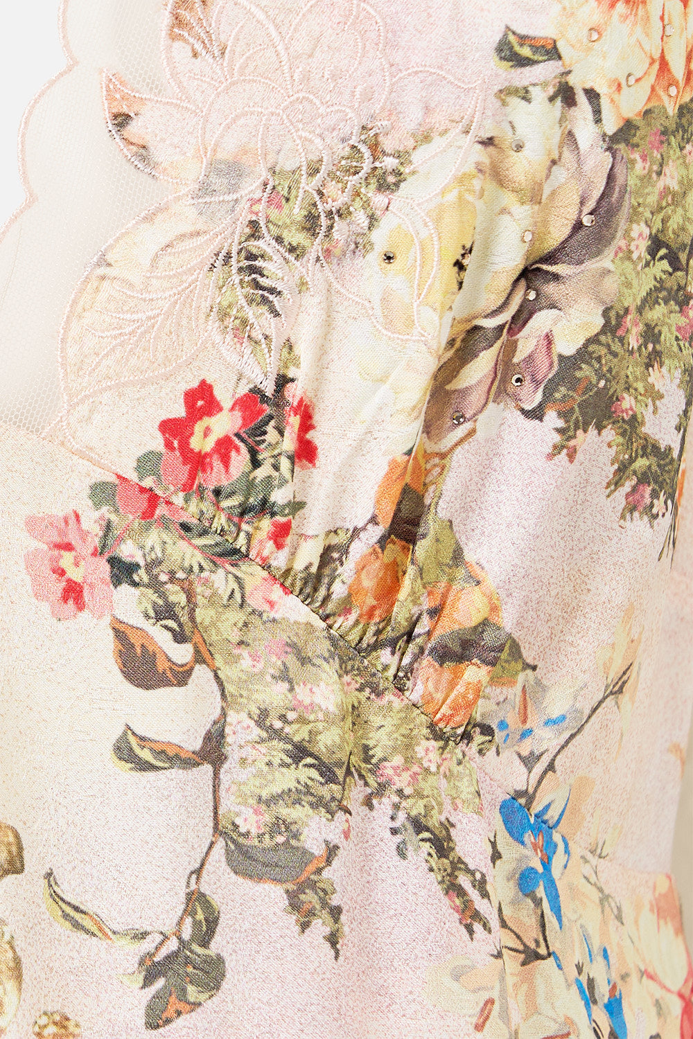 The CAMILLA RUFFLE SLEEVE SHORT DRESS TWILIGHT IN ISTANBUL in our  print.