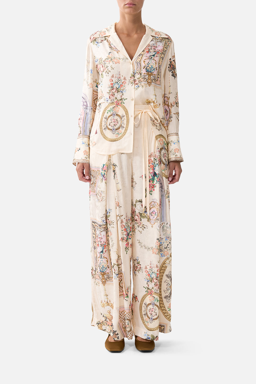 SOFT WIDE LEG PANT WITH TIE DETAIL TWILIGHT IN ISTANBUL