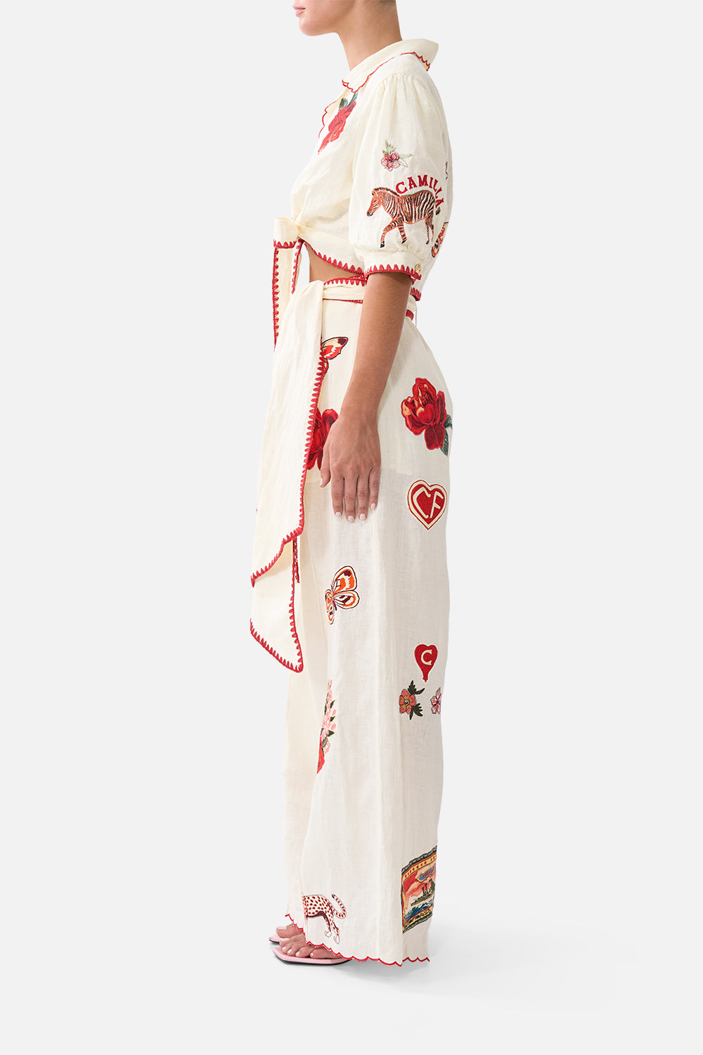 SCARF BELT WIDE LEG PANT HIGH CLASS HOOKAH