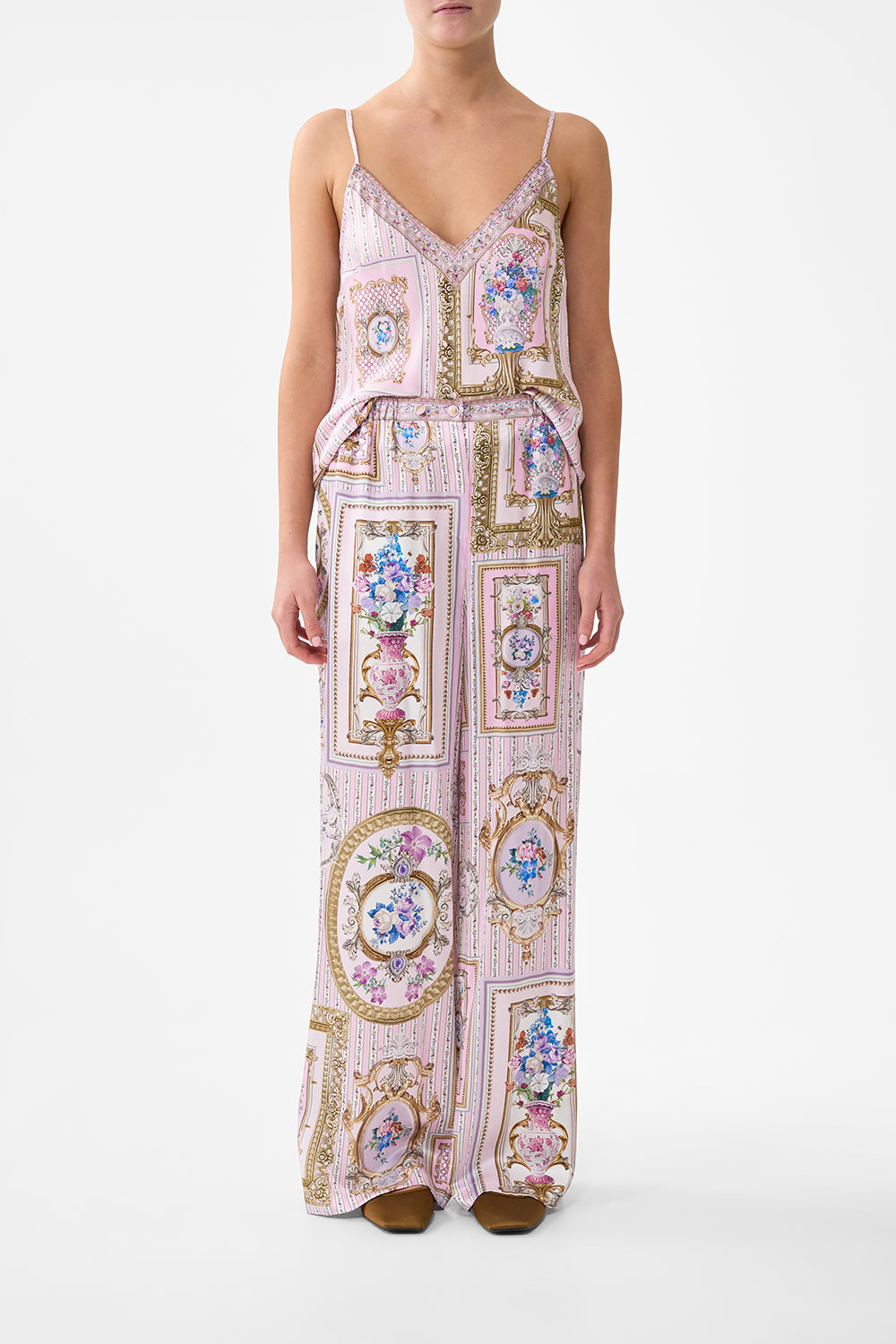 BUTTON FRONT LOUNGE PANT PALATIAL PASTELS