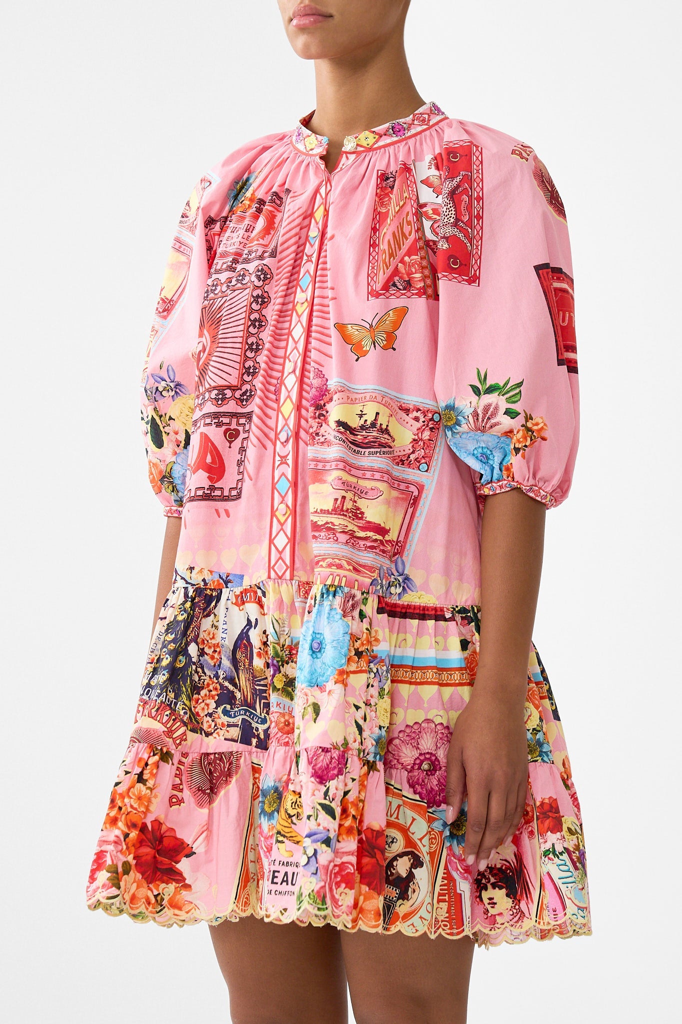 PUFF SLEEVE SHIRT DRESS COLLAGE KINGDOM