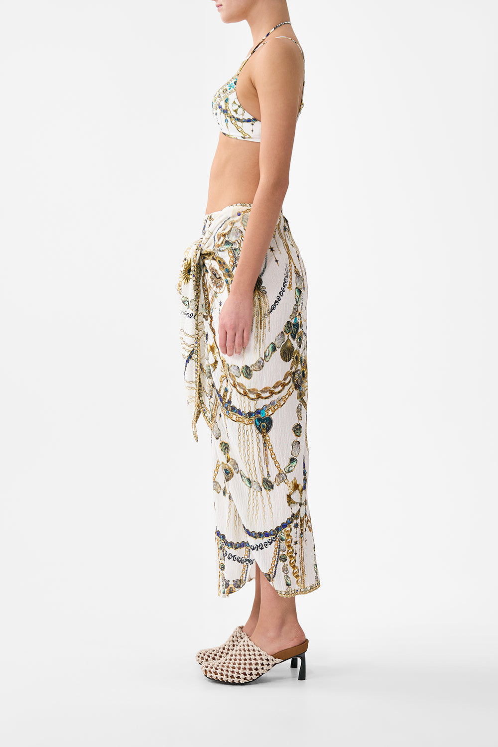 The CAMILLA tie front skirt from our print chain gang