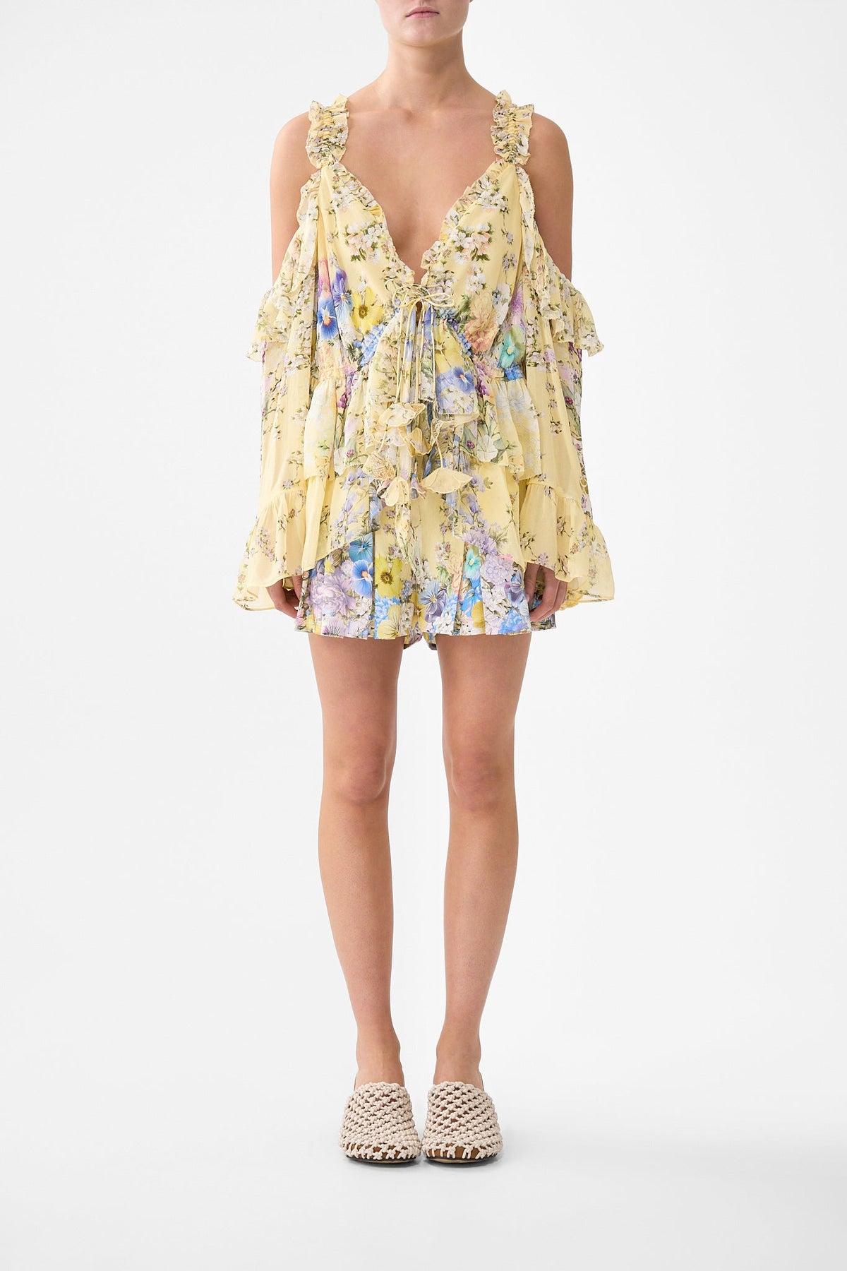 COLD SHOULDER RUFFLE TOP DARLING BUDS