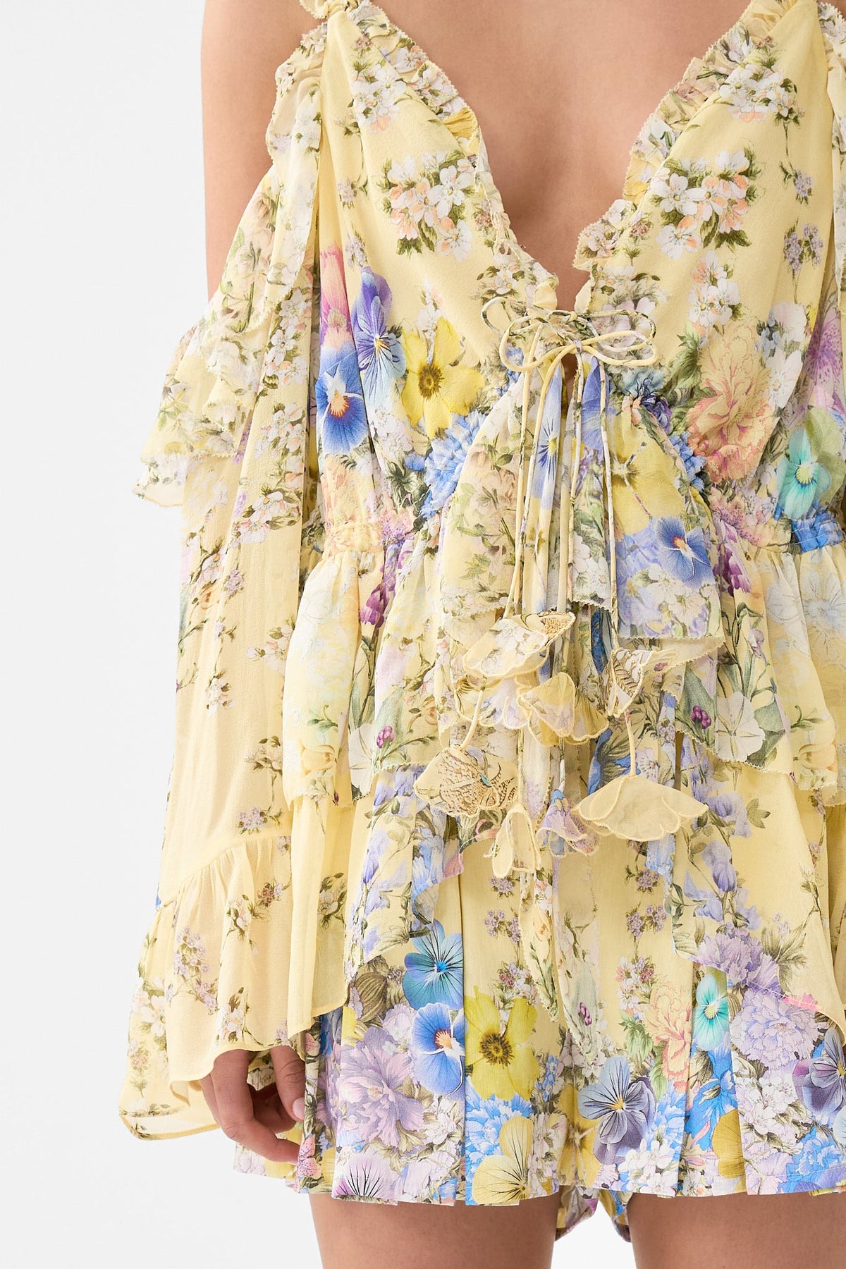 The CAMILLA cold shoulder ruffle top from our print darling buds