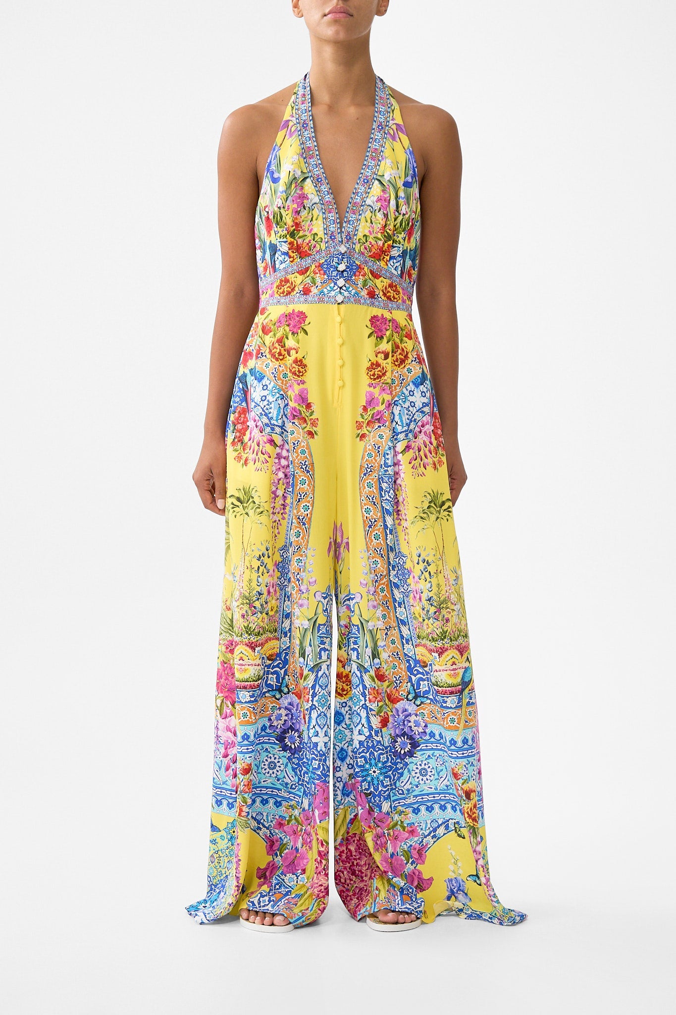 HALTERNECK JUMPSUIT WITH TIE NECK SULTANAHMET SUMMER