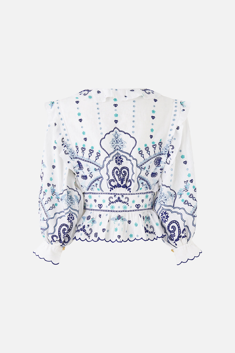 V-NECK BLOUSE WITH RUFFLE DETAILS ALL ABOUT THAT LACE