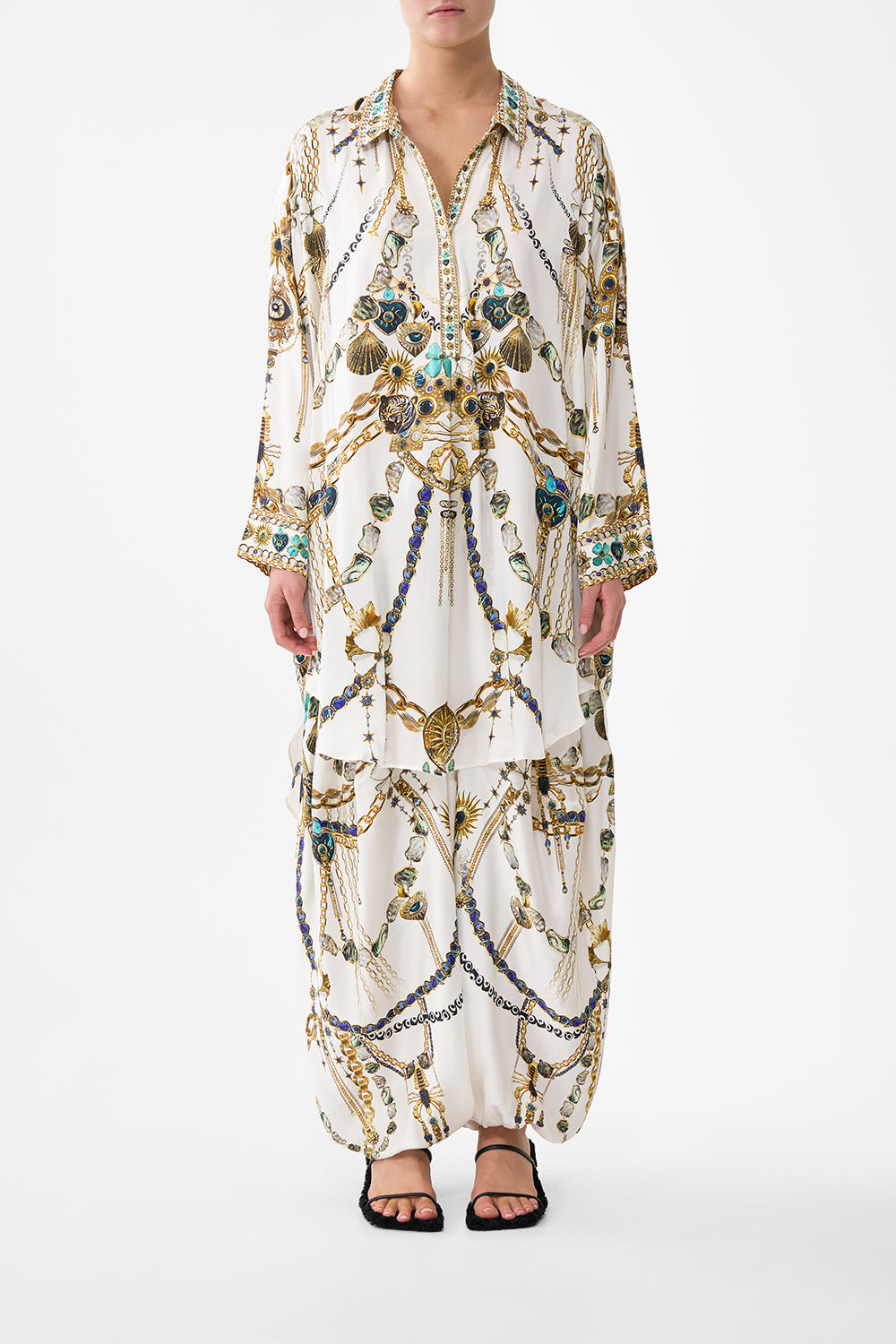 RELAXED HIGH LOW SHIRT DRESS CHAIN GANG