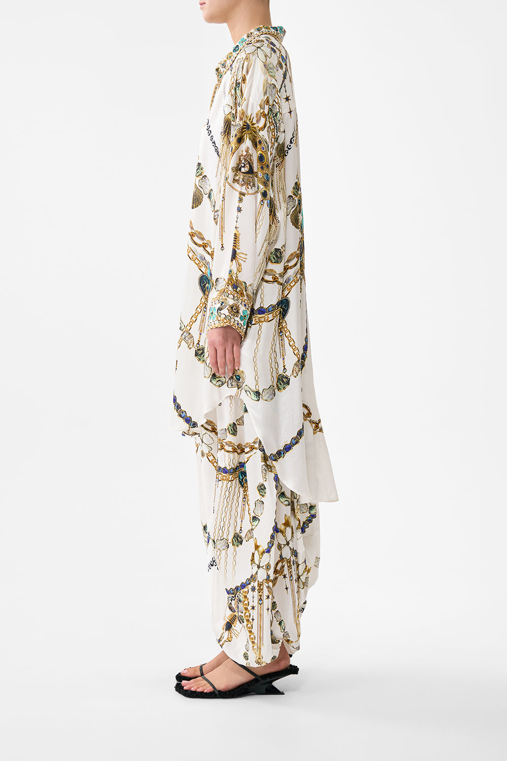 RELAXED HIGH LOW SHIRT DRESS CHAIN GANG