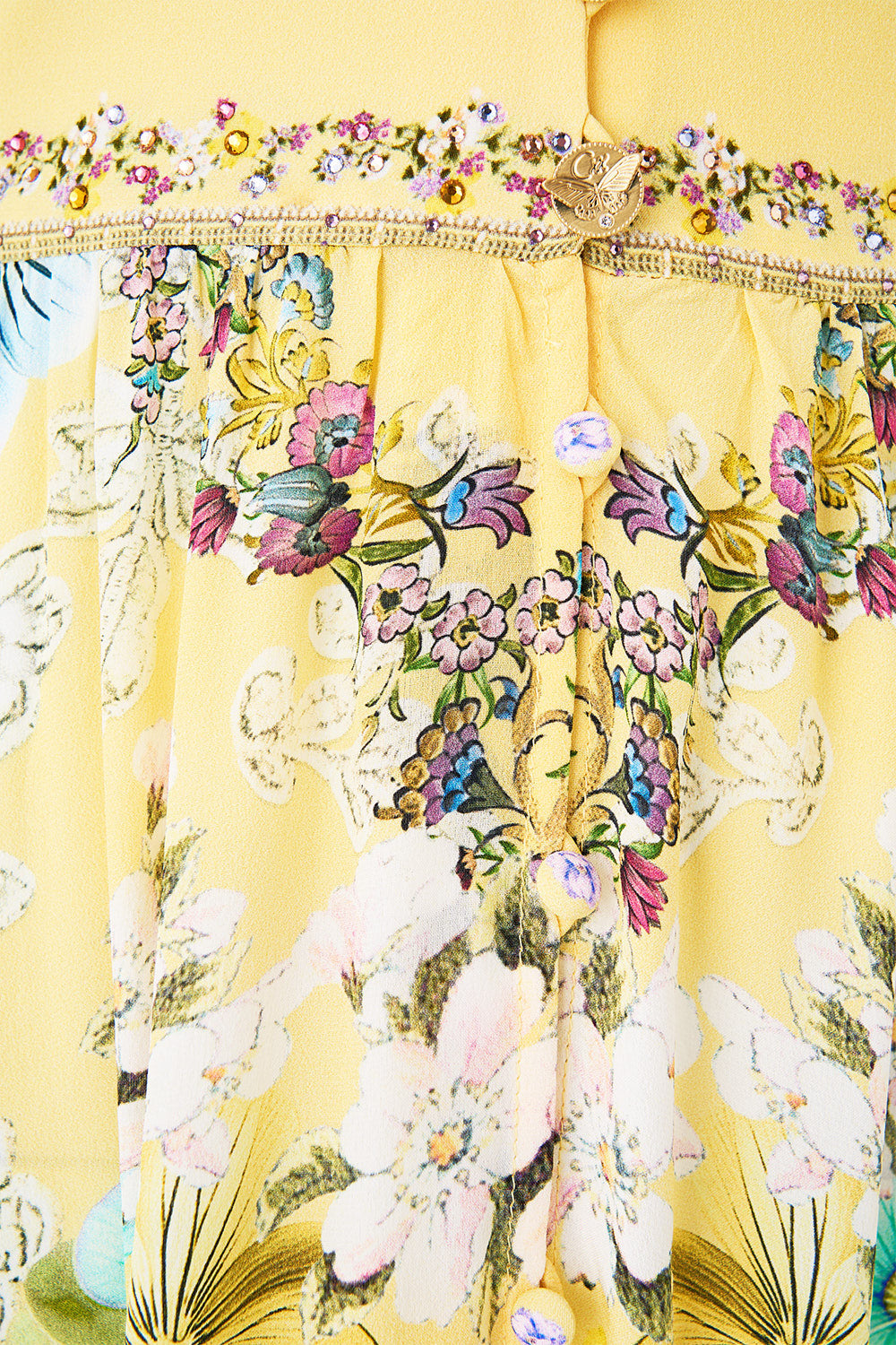 The CAMILLA long button front dress from our print darling buds