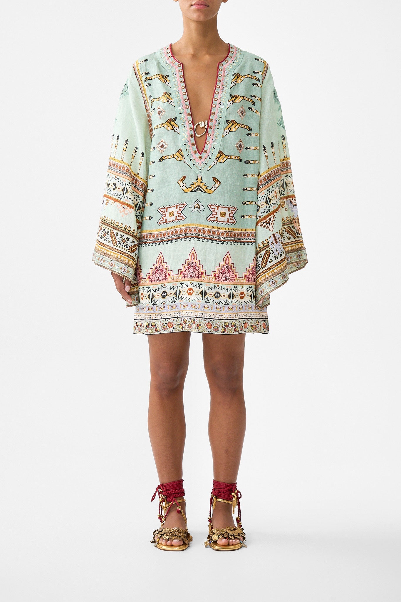 DEEP V-NECK HARDWARE SHORT KAFTAN LEGEND HAS IT