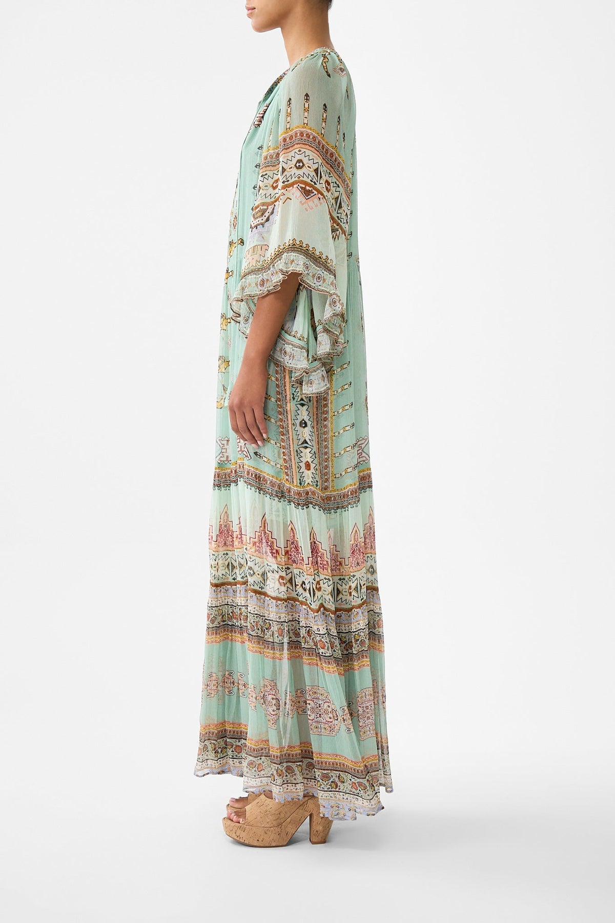 WIDE SLEEVE GATHERED DRESS LEGEND HAS IT