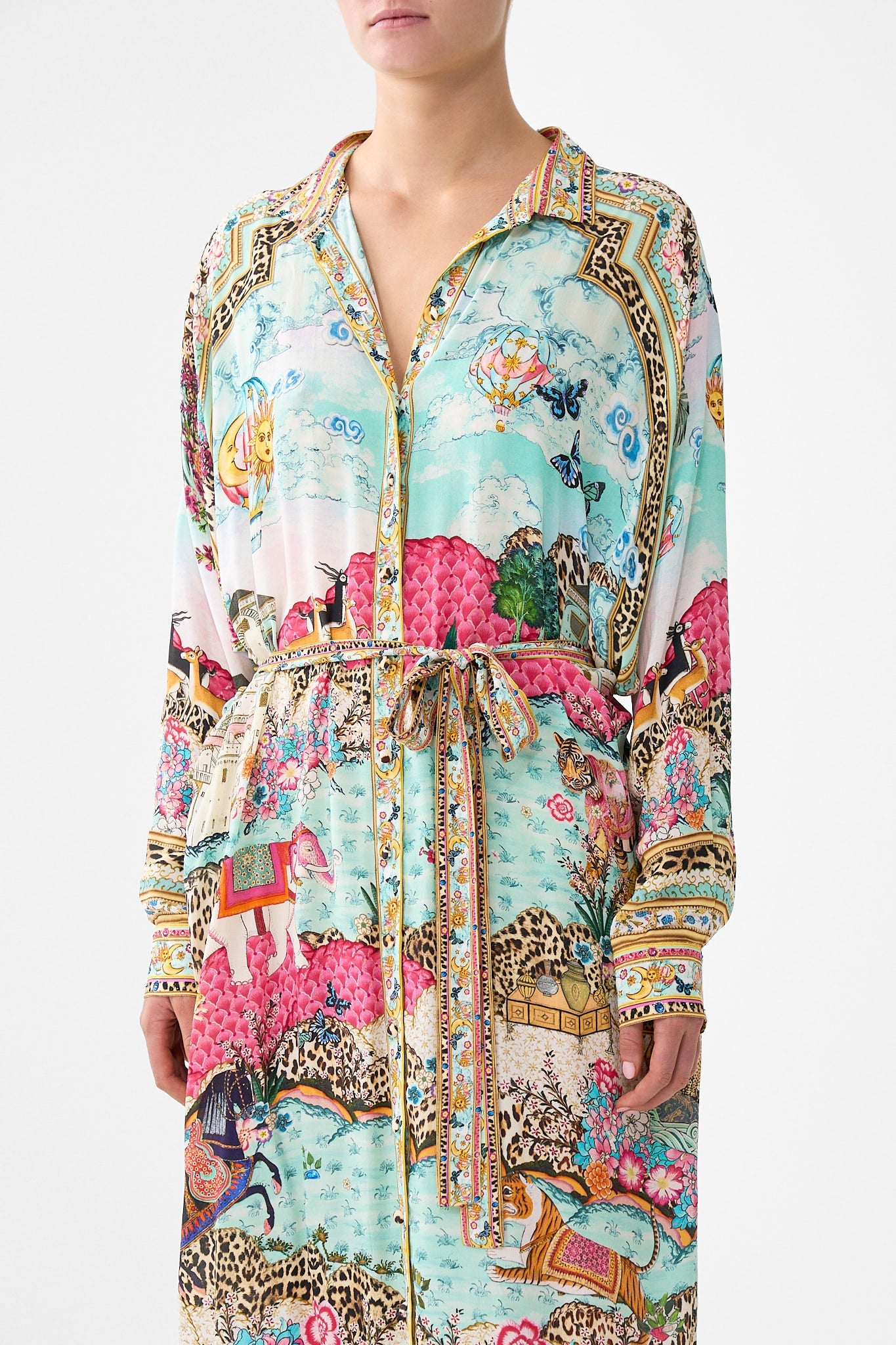 The CAMILLA COLLARED BUTTON THROUGH DRESS MINIATURE MOMENTS in our  print.