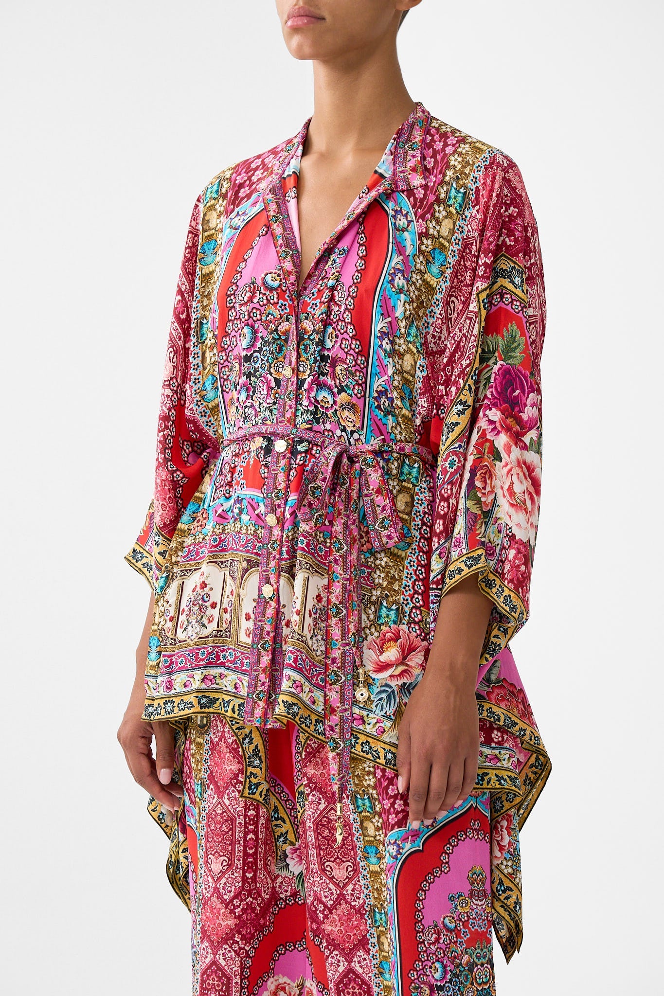 BUTTON THROUGH SCARF BLOUSE HEIRLOOM EMPIRE