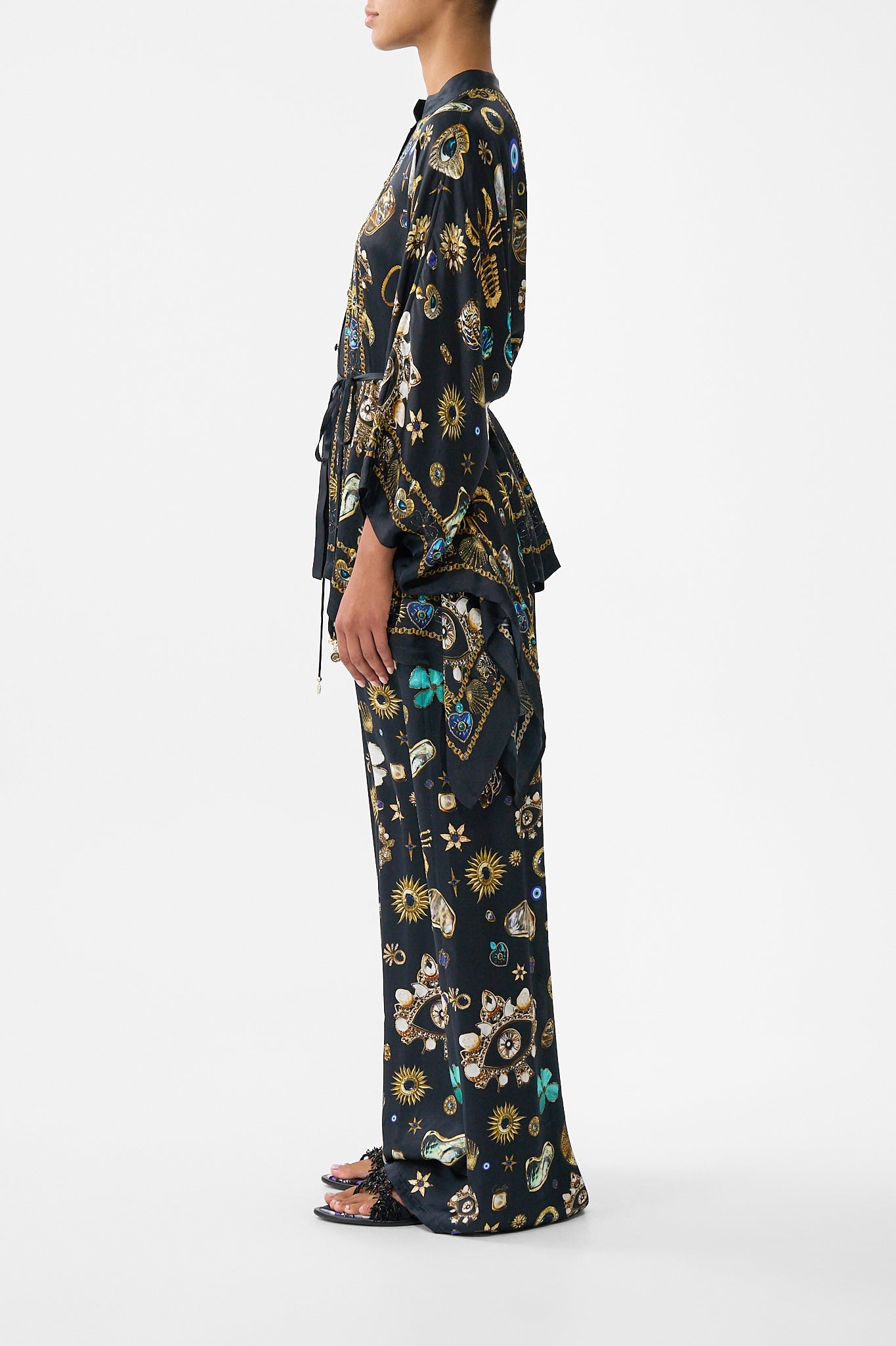 The CAMILLA STRAIGHT LEG PANT AMULETS AND ALCHEMY in our  print.