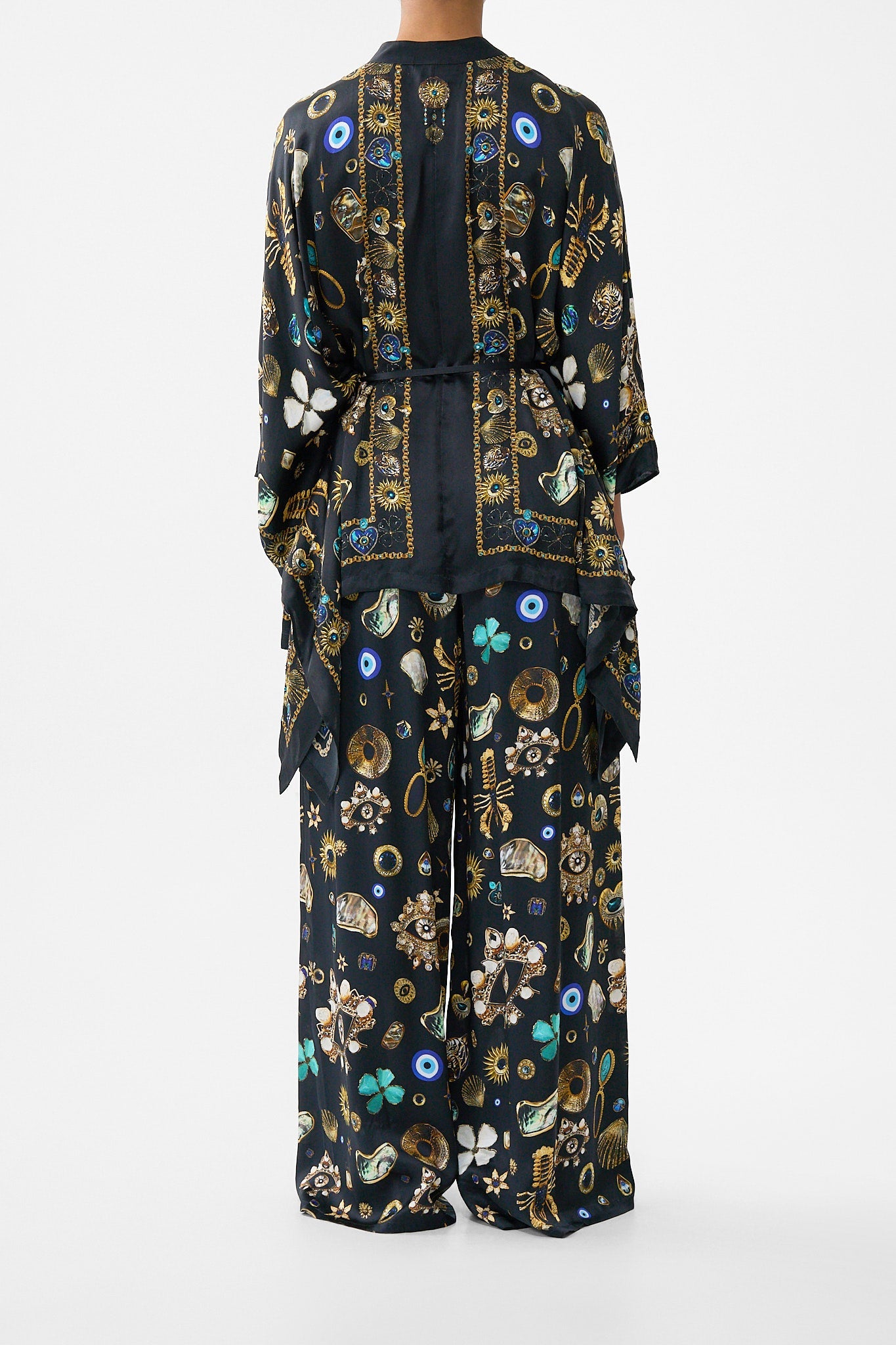 The CAMILLA STRAIGHT LEG PANT AMULETS AND ALCHEMY in our  print.