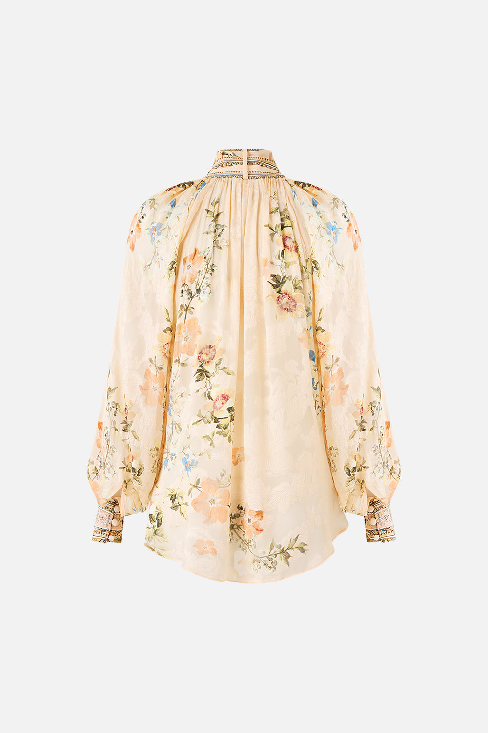 The CAMILLA DETACHABLE PUSSY BOW RAGLAN BLOUSE TWILIGHT IN ISTANBUL in our  print.