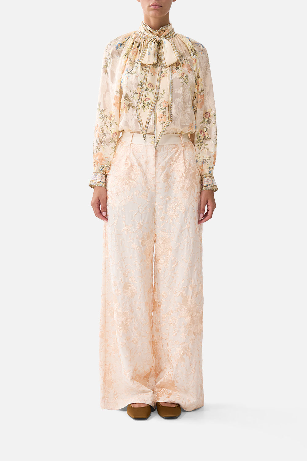 DETACHABLE PUSSY BOW RAGLAN BLOUSE TWILIGHT IN ISTANBUL