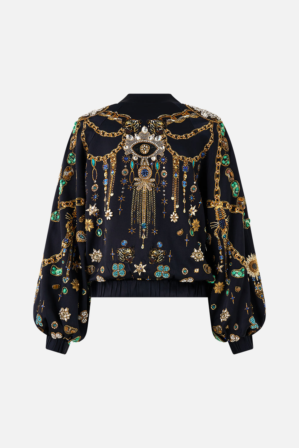 BOMBER JACKET WITH SHIRRED CUFF AMULETS AND ALCHEMY