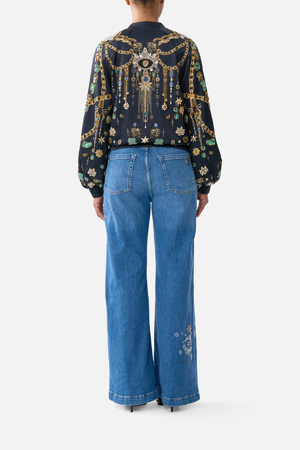 BOMBER JACKET WITH SHIRRED CUFF AMULETS AND ALCHEMY