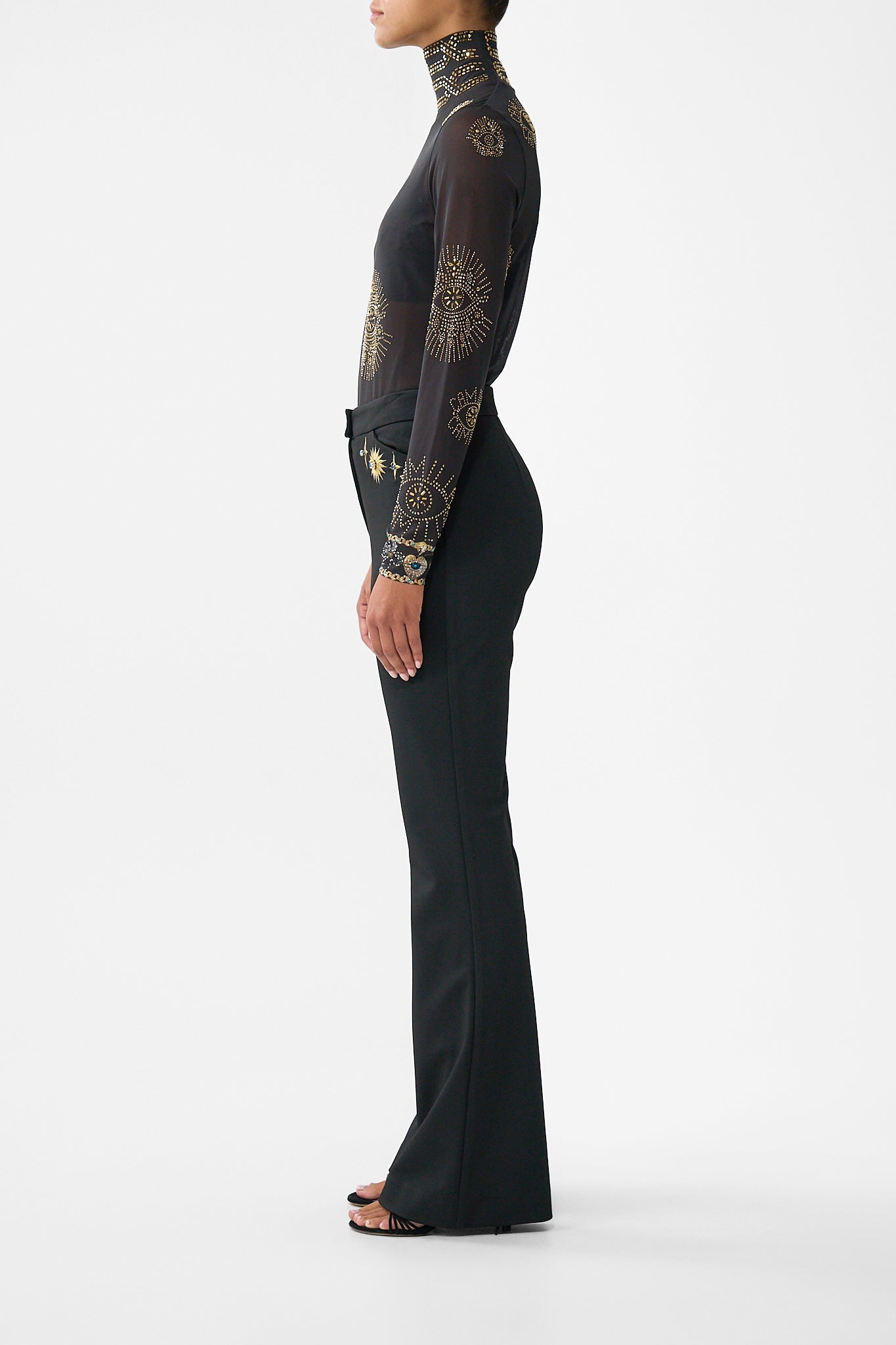 MID RISE FIT AND FLARE TROUSER AMULETS AND ALCHEMY
