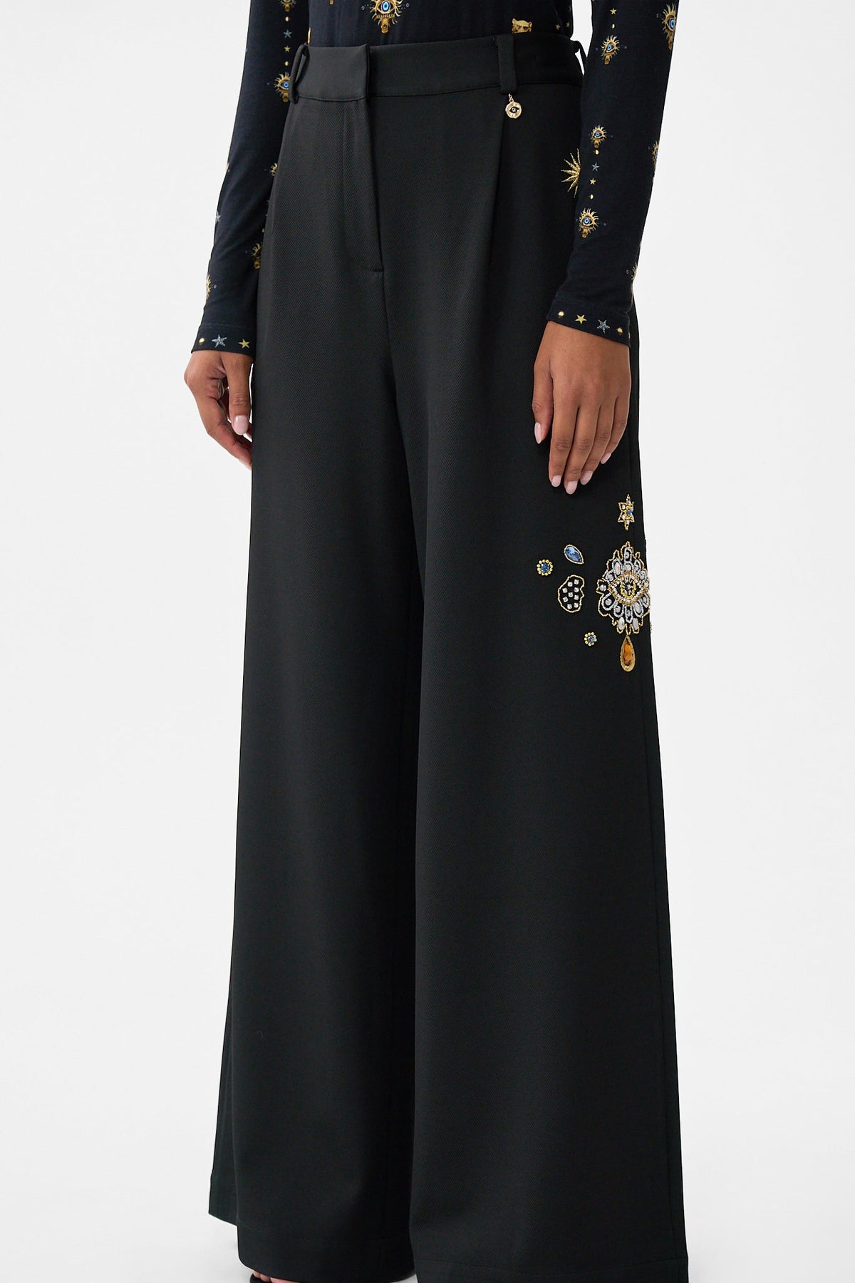 The CAMILLA wide leg waisted pant from our print amulets and alchemy