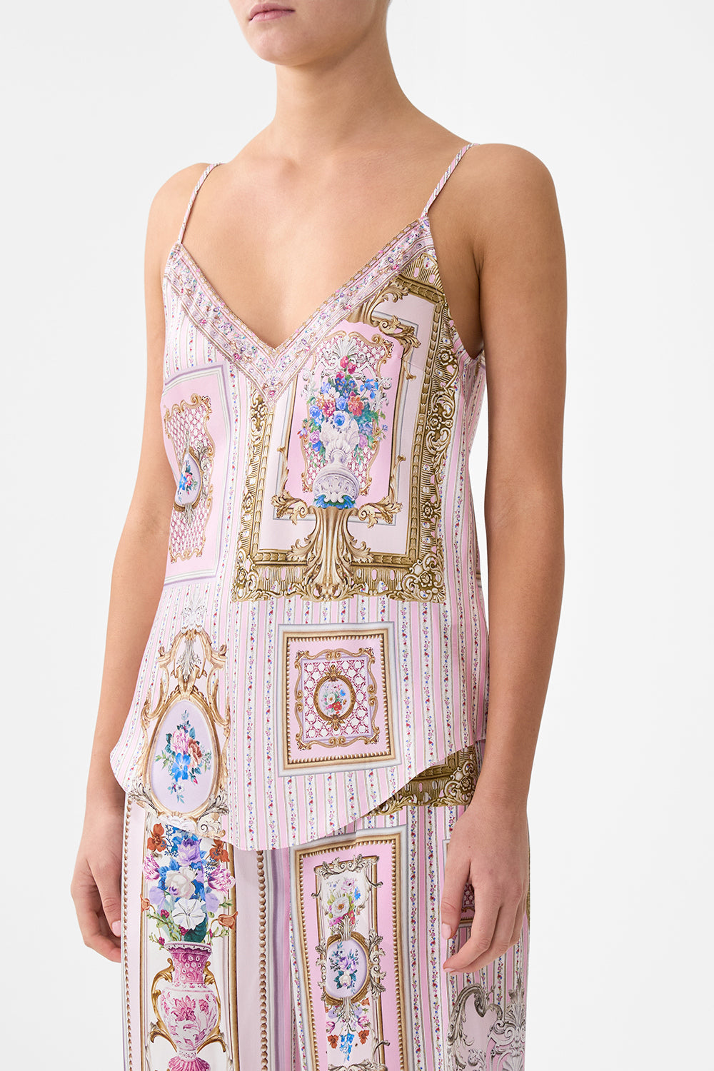 V-NECK BIAS CAMI PALATIAL PASTELS