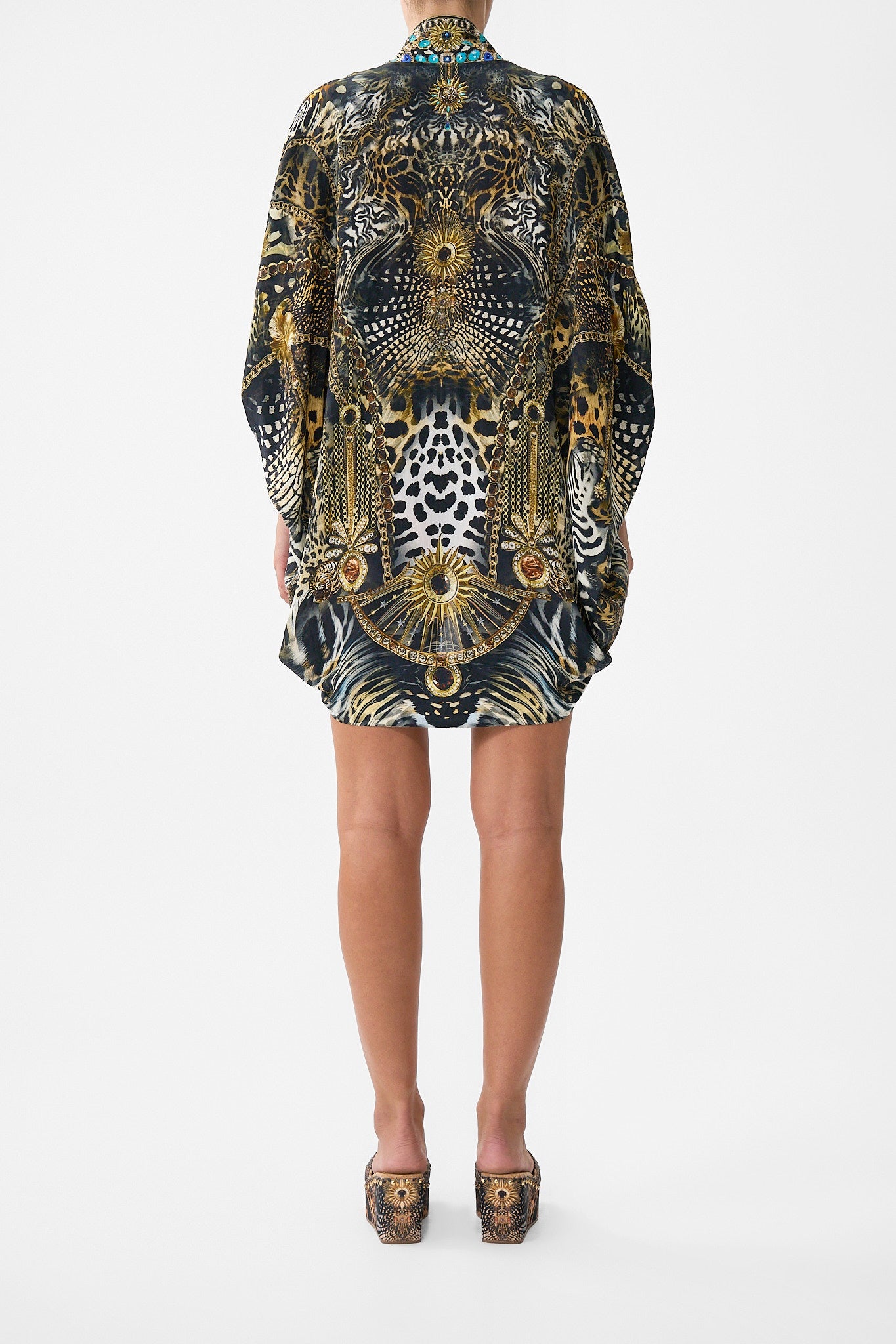OPEN FRONT CARDI CAPE FELINE FOLKLORE