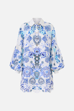 SHIRT DRESS WITH BLOUSON SLEEVE ALL ABOUT THAT LACE