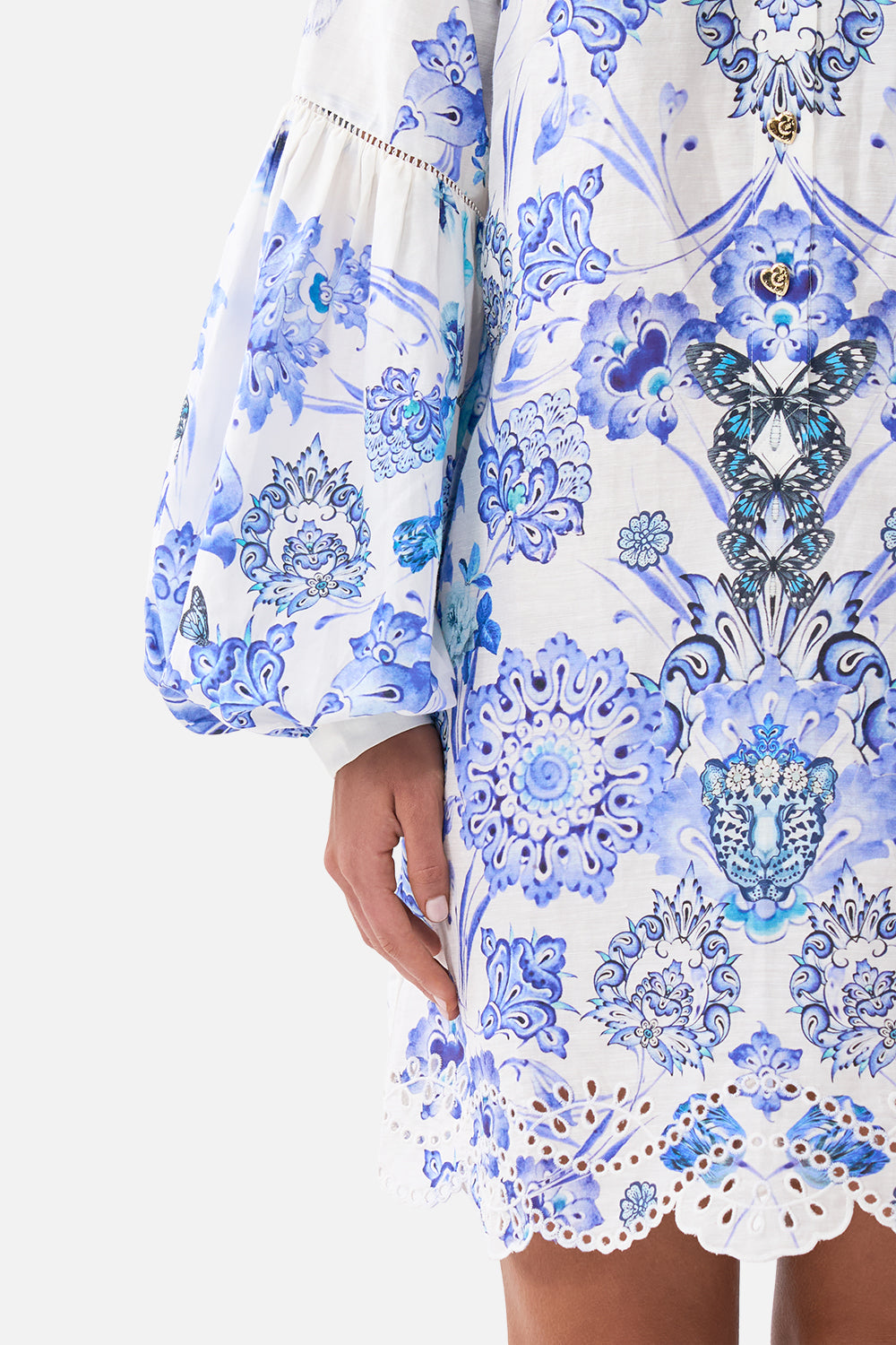 SHIRT DRESS WITH BLOUSON SLEEVE ALL ABOUT THAT LACE