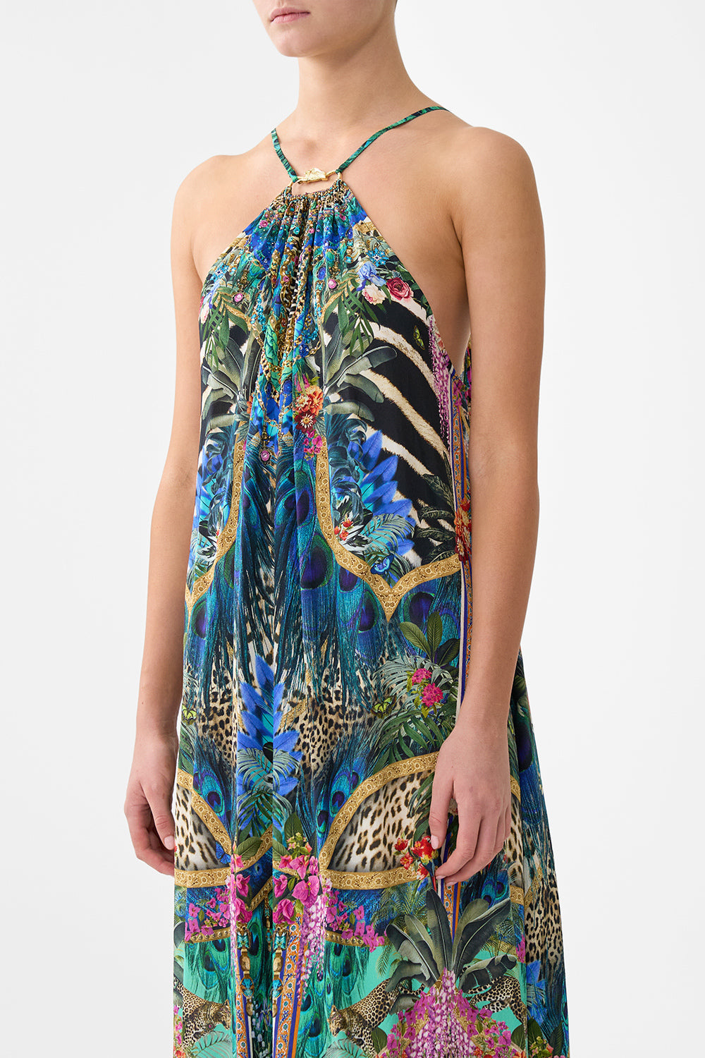 GATHER NECK HARDWARE MAXI DRESS ANIMAL ALCHEMY
