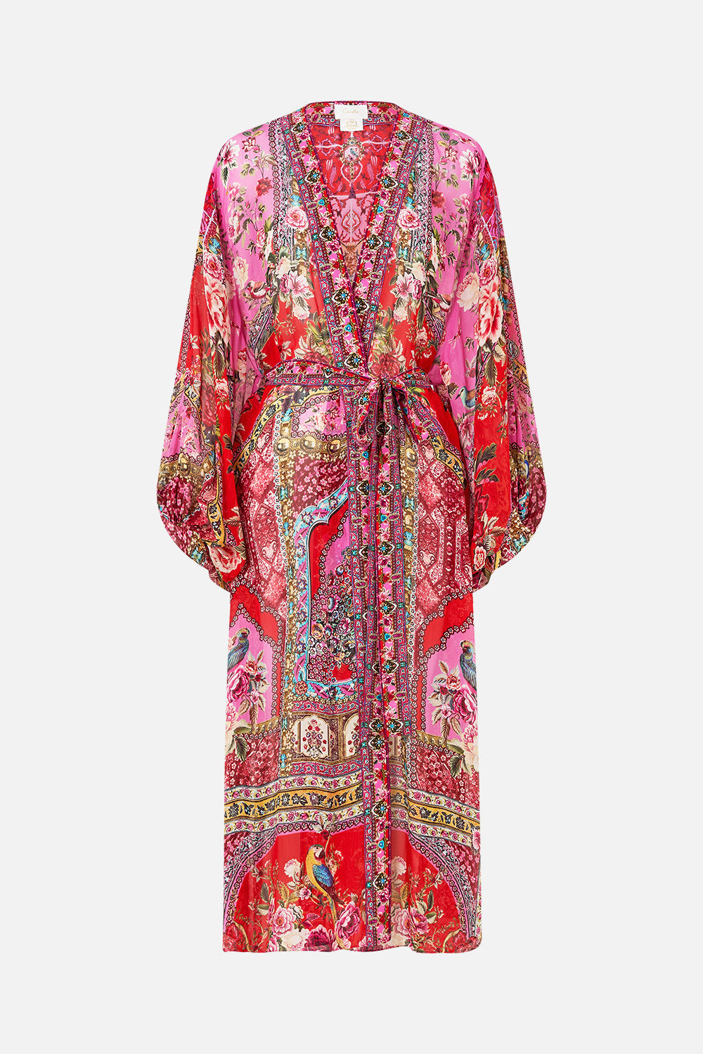 The CAMILLA blouson sleeve layer from our print heirloom empire, front product view